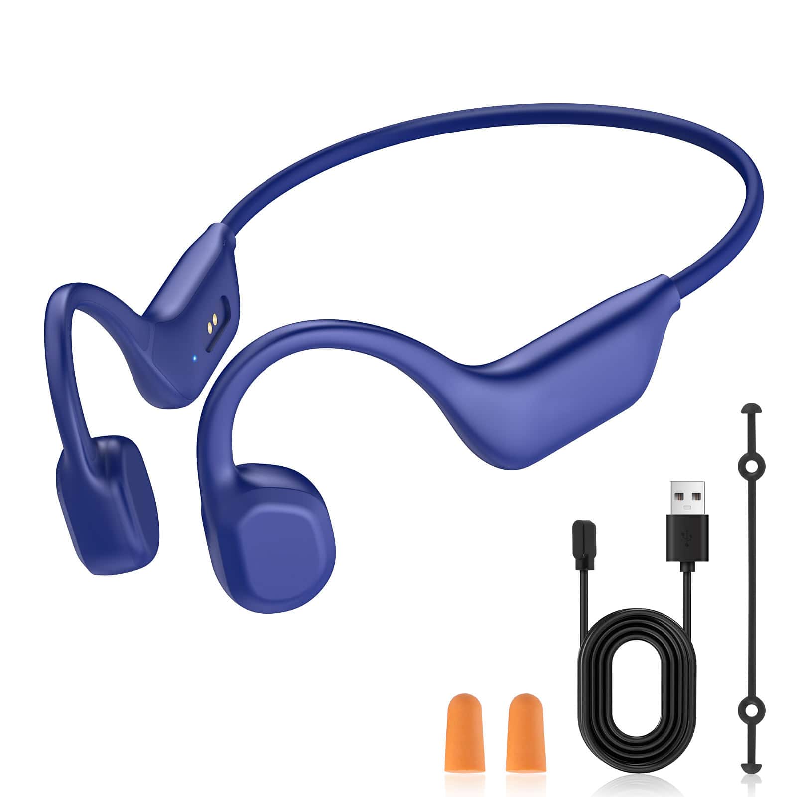 PRIMEPLUS - Lightweight IPX6 Sweat Resistant Sports Headphone, Open Ear Bone Conduction Headphones, Wireless Bluetooth 6.0 with Mic - Blue