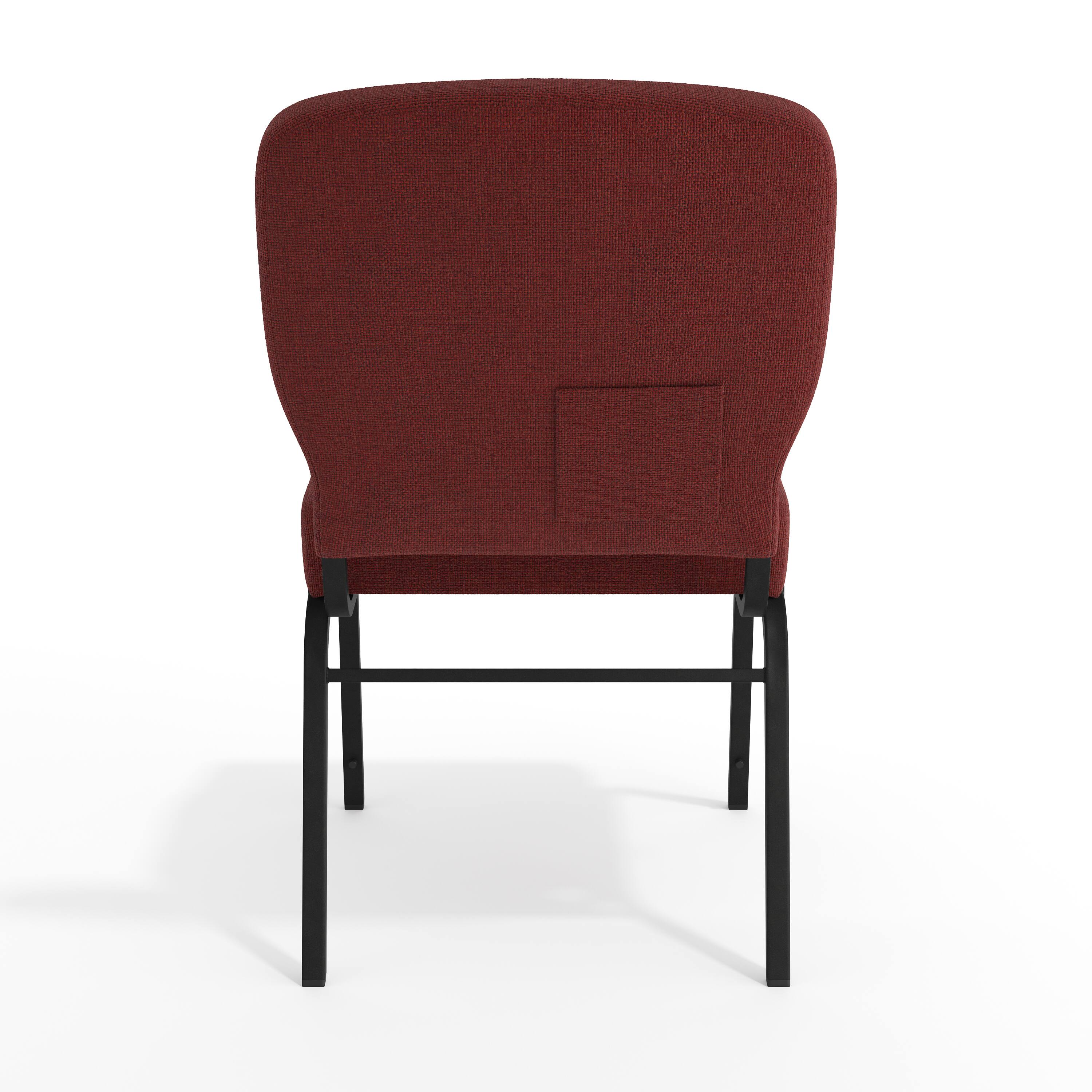 Alt View 7. Emma + Oliver - Signature Elite Church Chair - 20 in. Wide - Maroon Fabric/Black Frame.