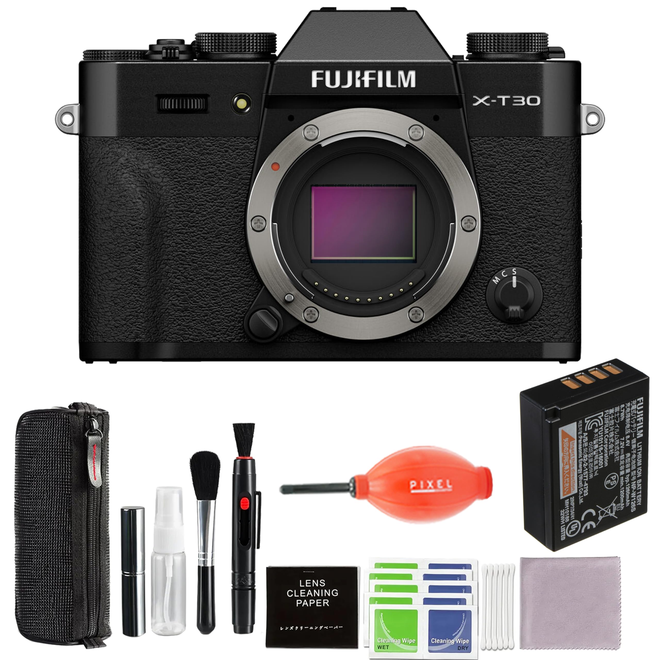 FUJIFILM X-T30 5 MCS PIXEL T F LT80  
FUJIFILM  
90C  
P  
13 LI  
e  
6-16001  
1 H1NN  
LITHIUM I  
7 US : NCA  
1 3 I  
SAT JSM  
47SS !  
OAS CM~  
TENT MACE  
ludi |  
AXTRS $  
LENS CLEANING PAPER  
Cai Wige m  
Cleaniod Wipe  
ORT