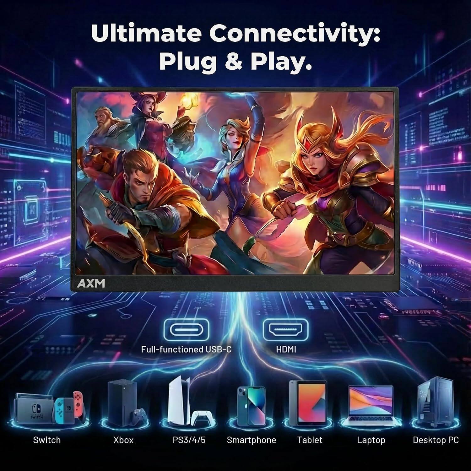 Ultimate Connectivity: Plug & Play.  
AM N Full-functioned USB-C HDMI 0D SATEA Switch Xbox PS3/4/5 Smartphone Tablet Laptop Desktop PC