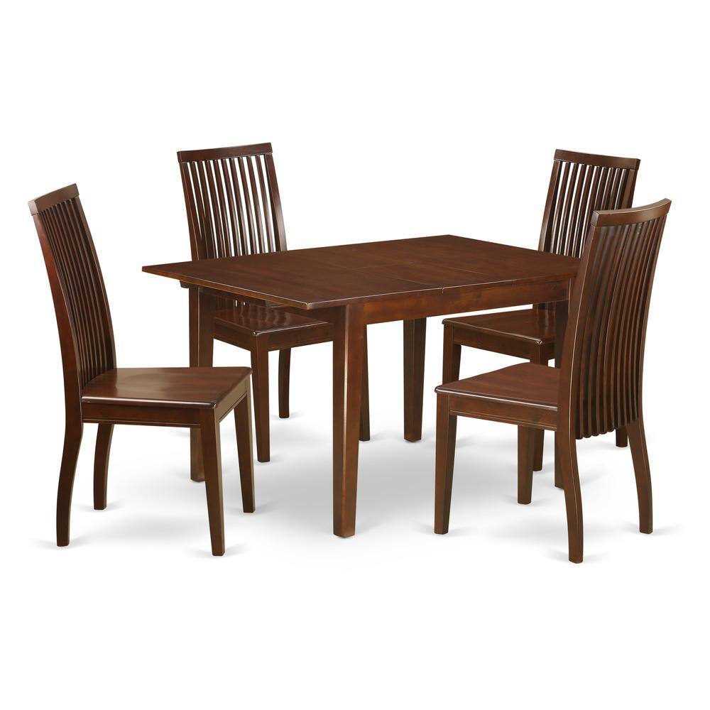 Back. East West Furniture - Dining Room Set Mahogany - Brown.
