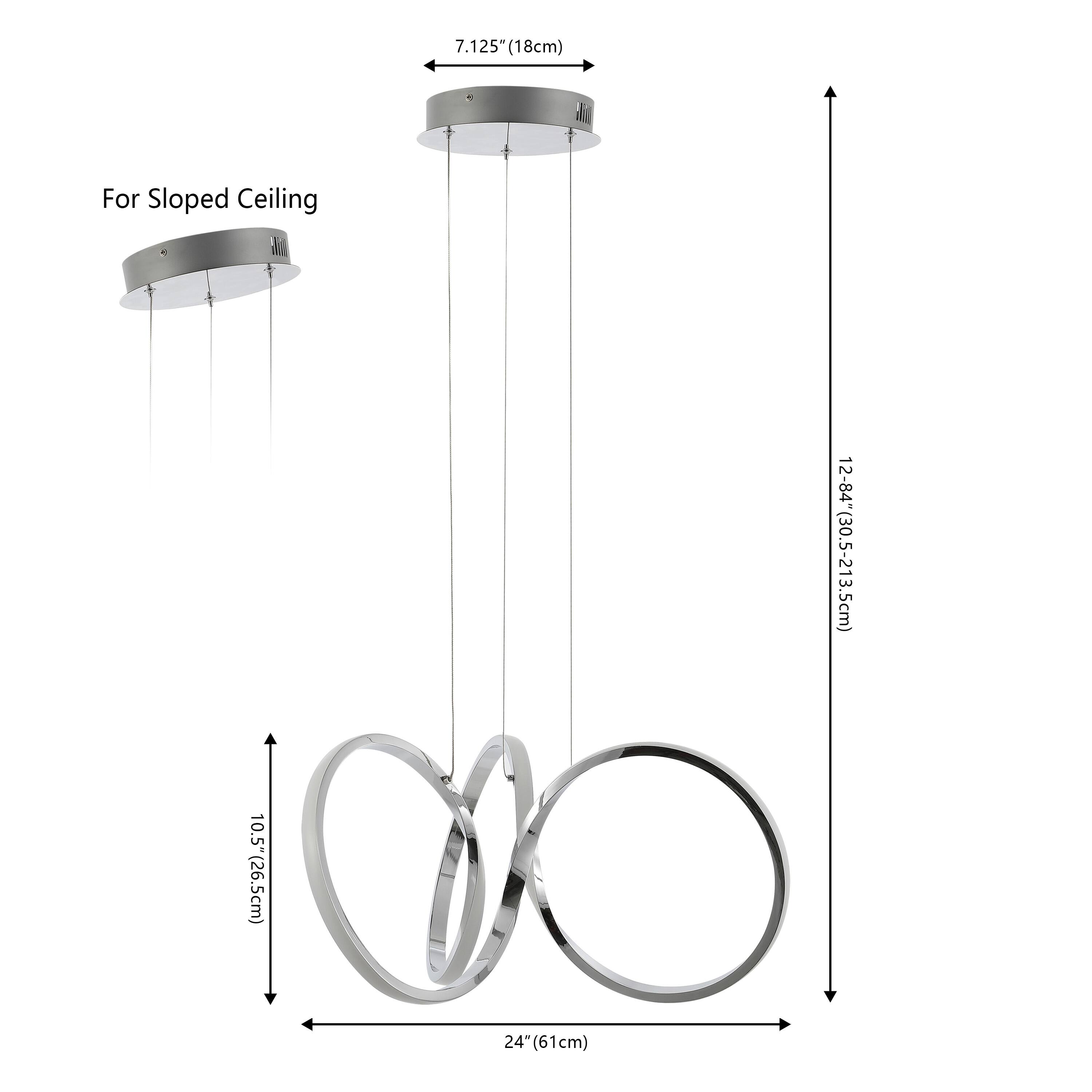 7.125" (18cm) For Sloped Ceiling  
12-84" (30.5-213.5cm)  
10.5" (26.5cm)  
24" (61cm)