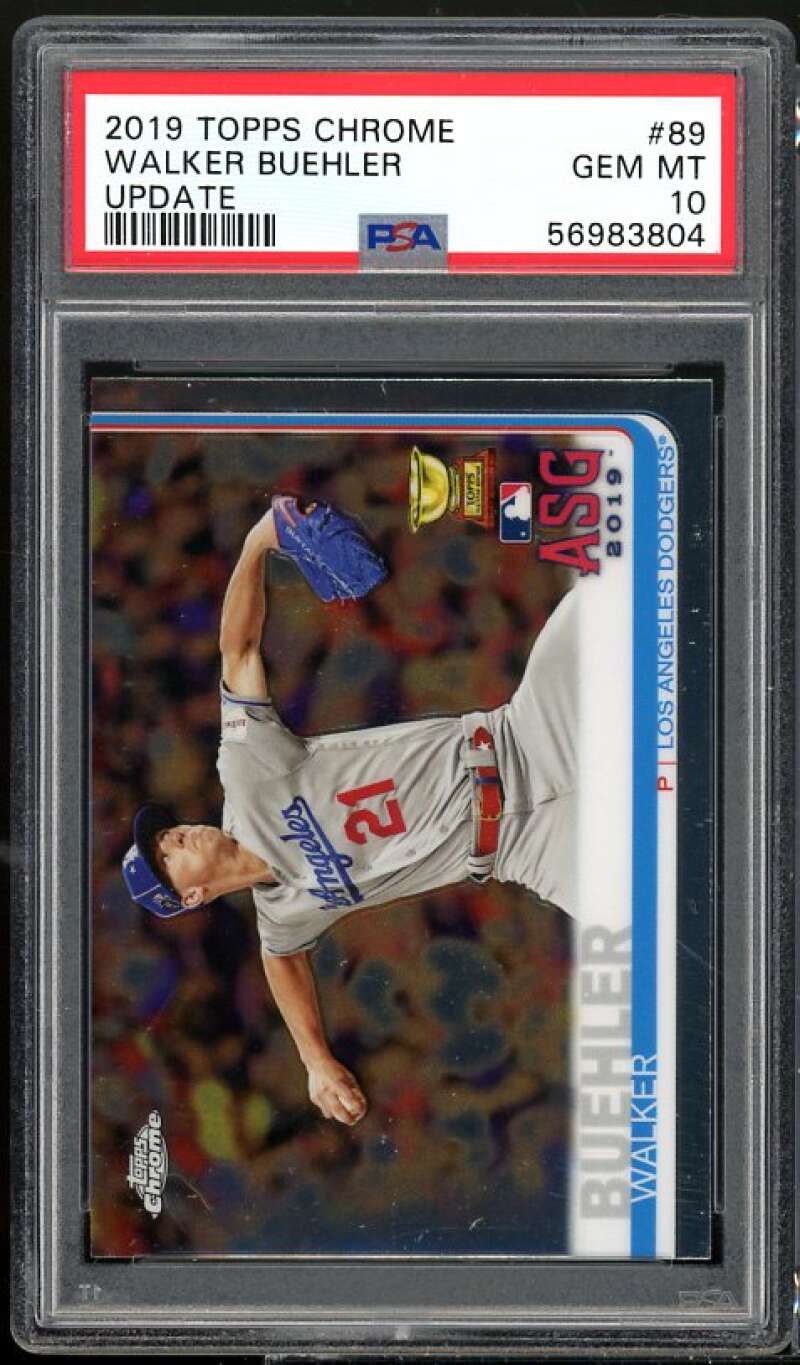 2019 TOPPS CHROME WALKER BUEHLER UPDATE PSA #89 GEM MT 10 56983804 1T ePps Chrome 21 Los Angeles TOPPS ASG 2019 DODGERS ANGELES LOS P BUEHLER WALKER