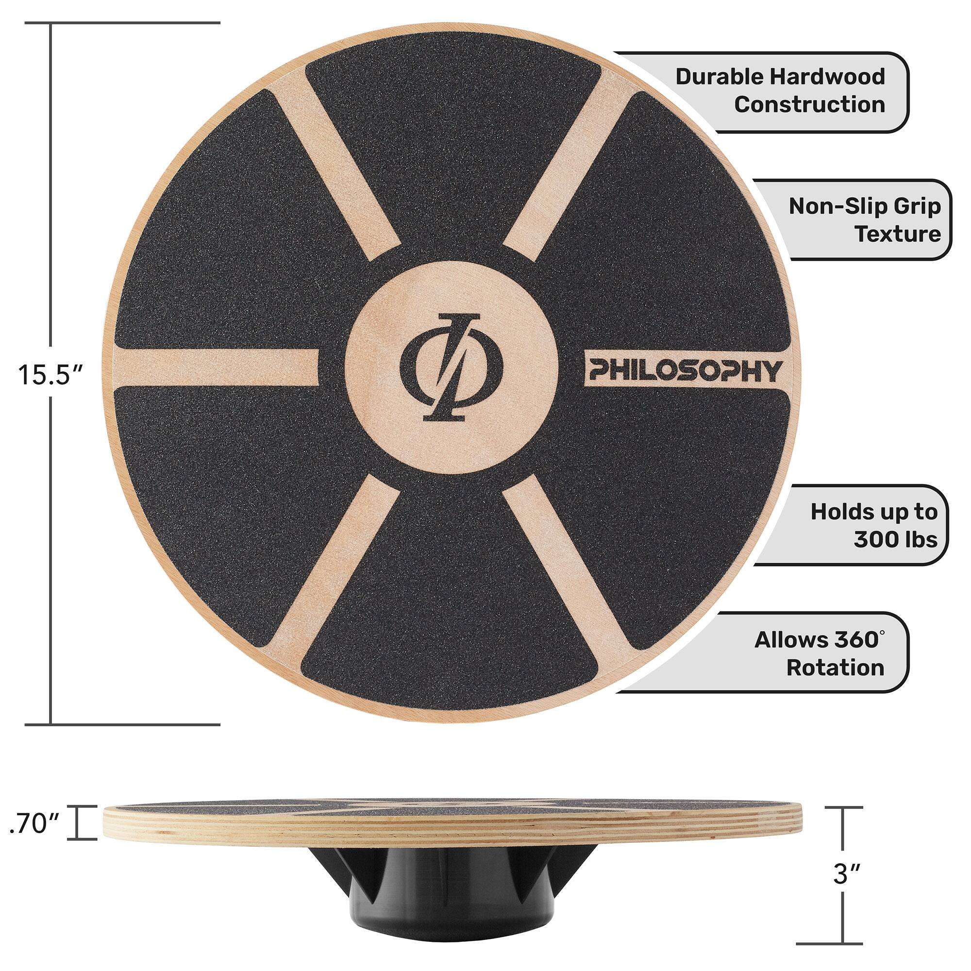 - Durable Hardwood Construction
- Non-Slip Grip Texture
- 15.5" Diameter
- Holds up to 300 lbs
- Allows 360° Rotation
- .70" Thickness
- 3" Base