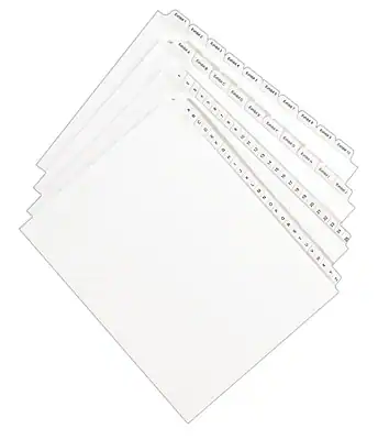 Alt View 5. Avery - Legal Pre-Printed Paper Divider Collated Set, 101-125 Tabs, Allstate Style, Letter Size - White.