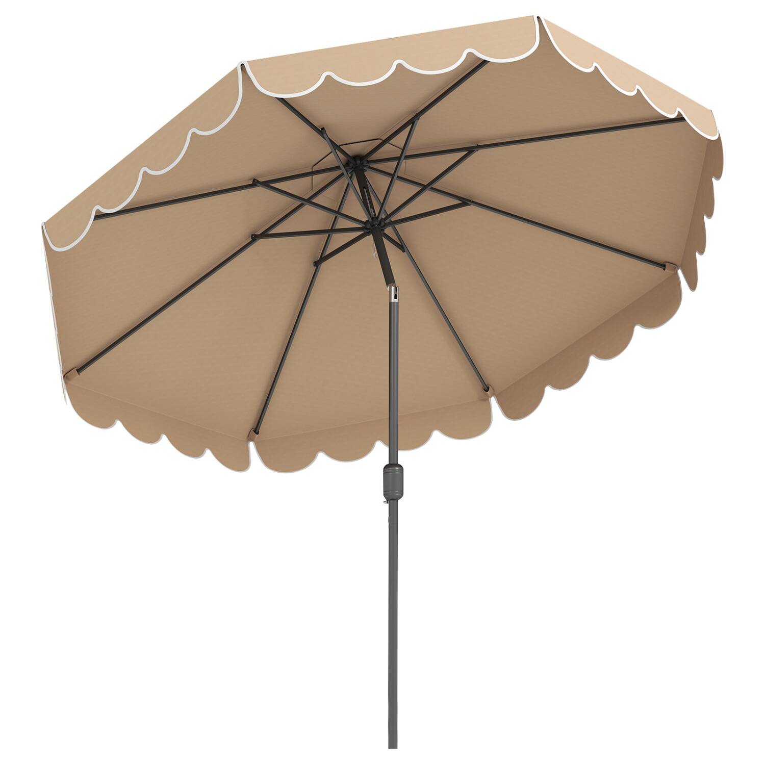Alt View 4. Mondawe - 10 FT Patio Umbrella with Push Button Tilt and Crank Lift - Brown.