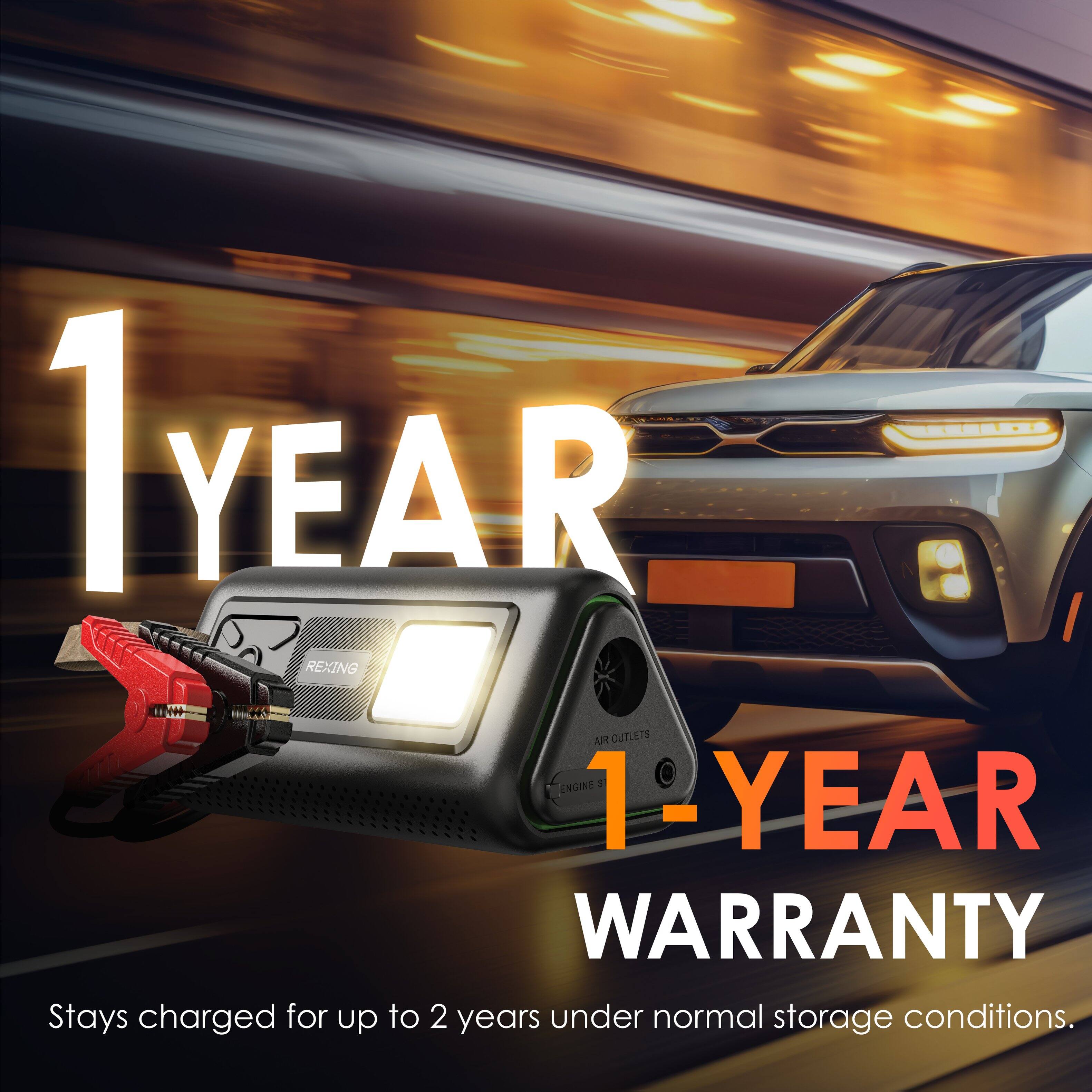 1 YEAR WARRANTY

Stays charged for up to 2 years under normal storage conditions.