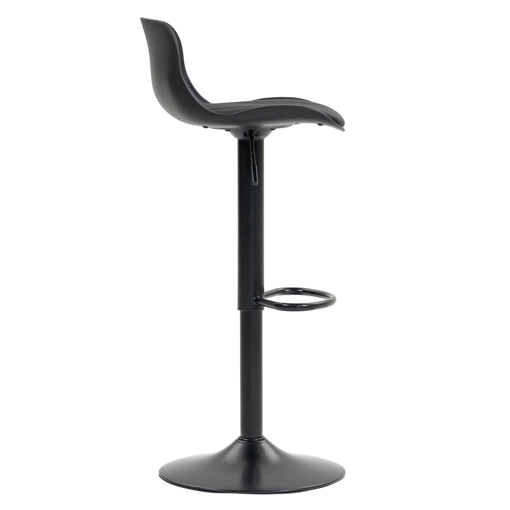 Alt View 7. GOODSILO - Set of 2 Adjustable Swivel Bar Stools with Backrest, Modern Counter Height Stools for Kitchen Islands - Black.