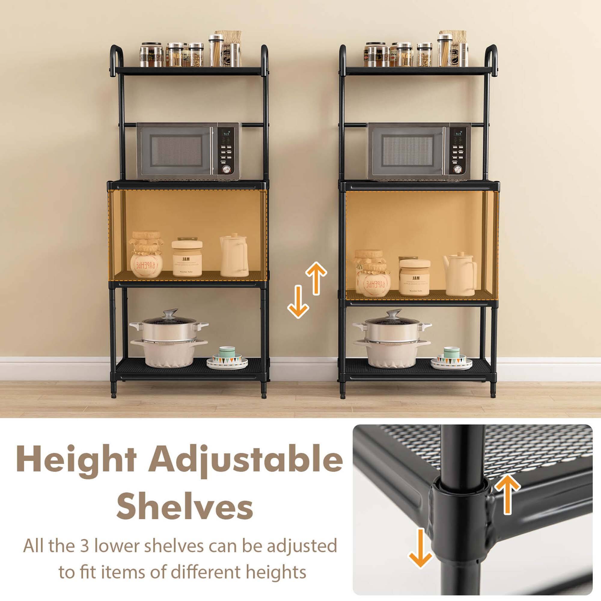 Height Adjustable Shelves

All the 3 lower shelves can be adjusted to fit items of different heights.