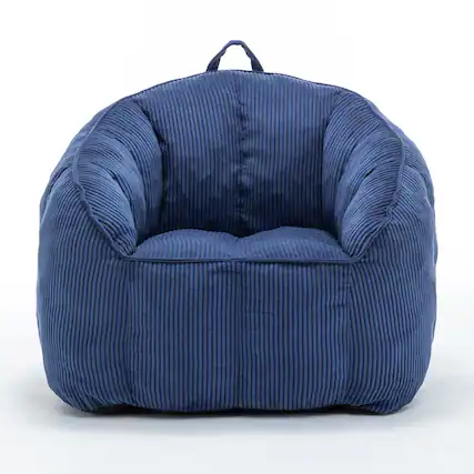 Front. GOODSILO - Large Corduroy Bean Bag Sofa Chair with Armrests for Living Room and Bedroom Comfort - Dark Blue.