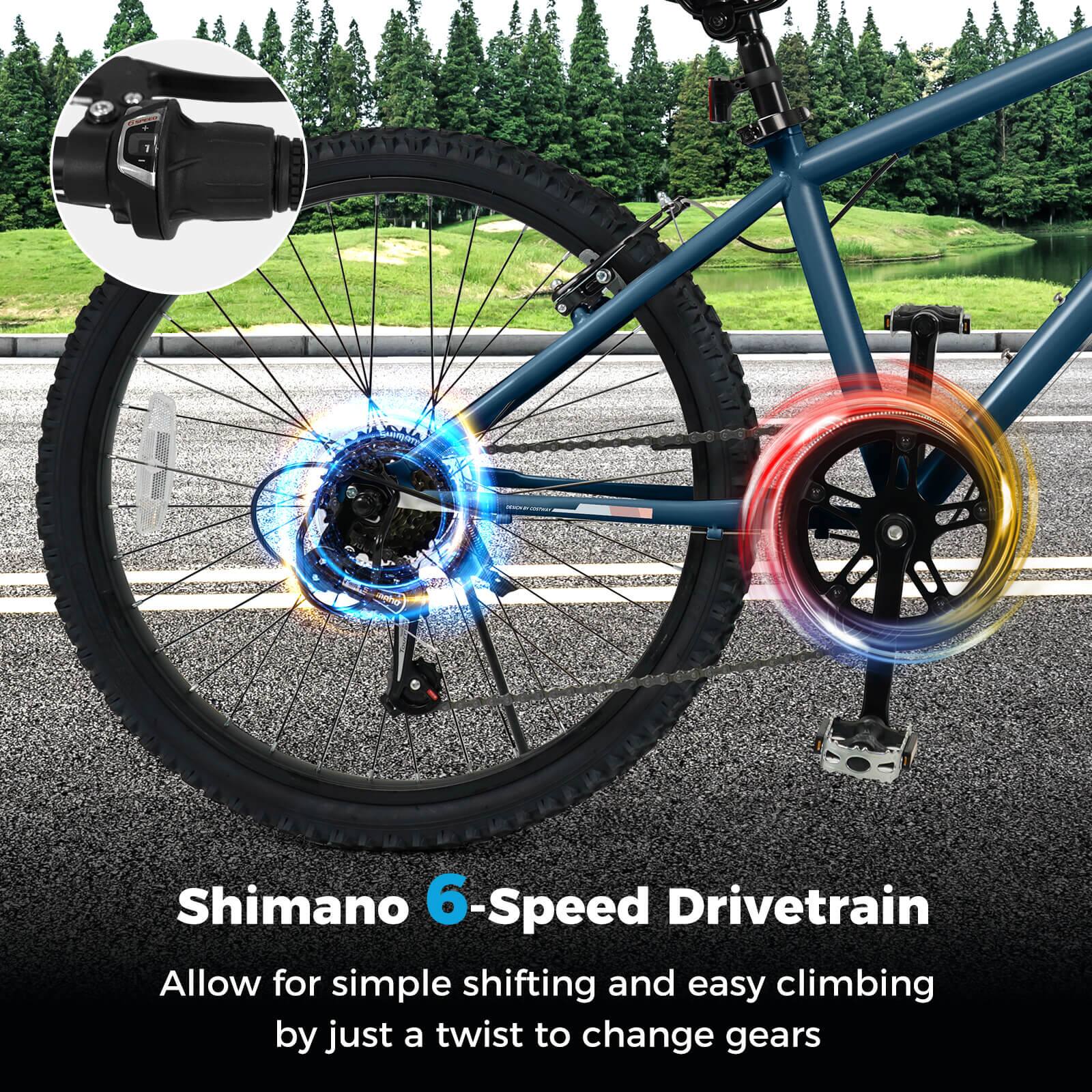 Shimano 6-Speed Drivetrain

Allow for simple shifting and easy climbing by just a twist to change gears
