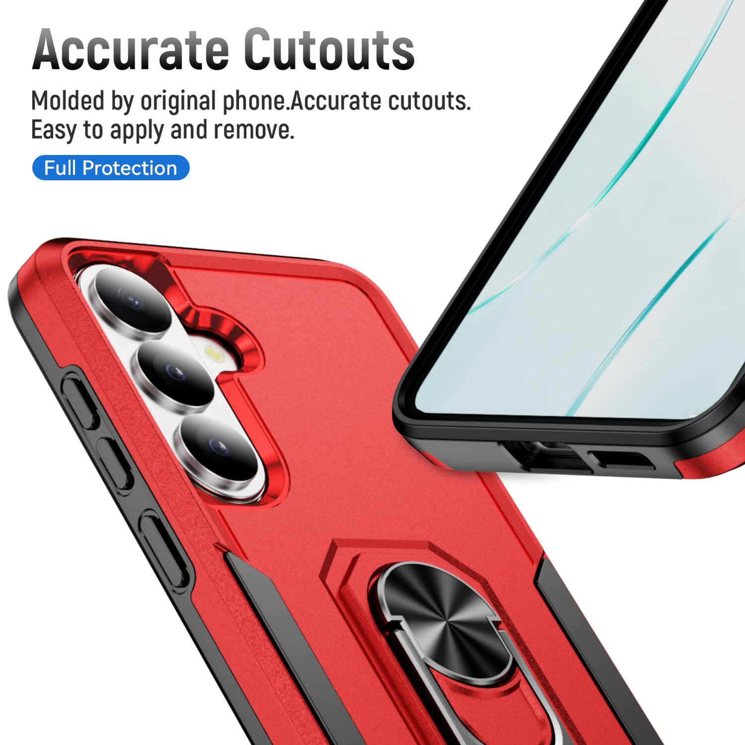 Accurate Cutouts  
Molded by original phone. Accurate cutouts. Easy to apply and remove.  
Full Protection