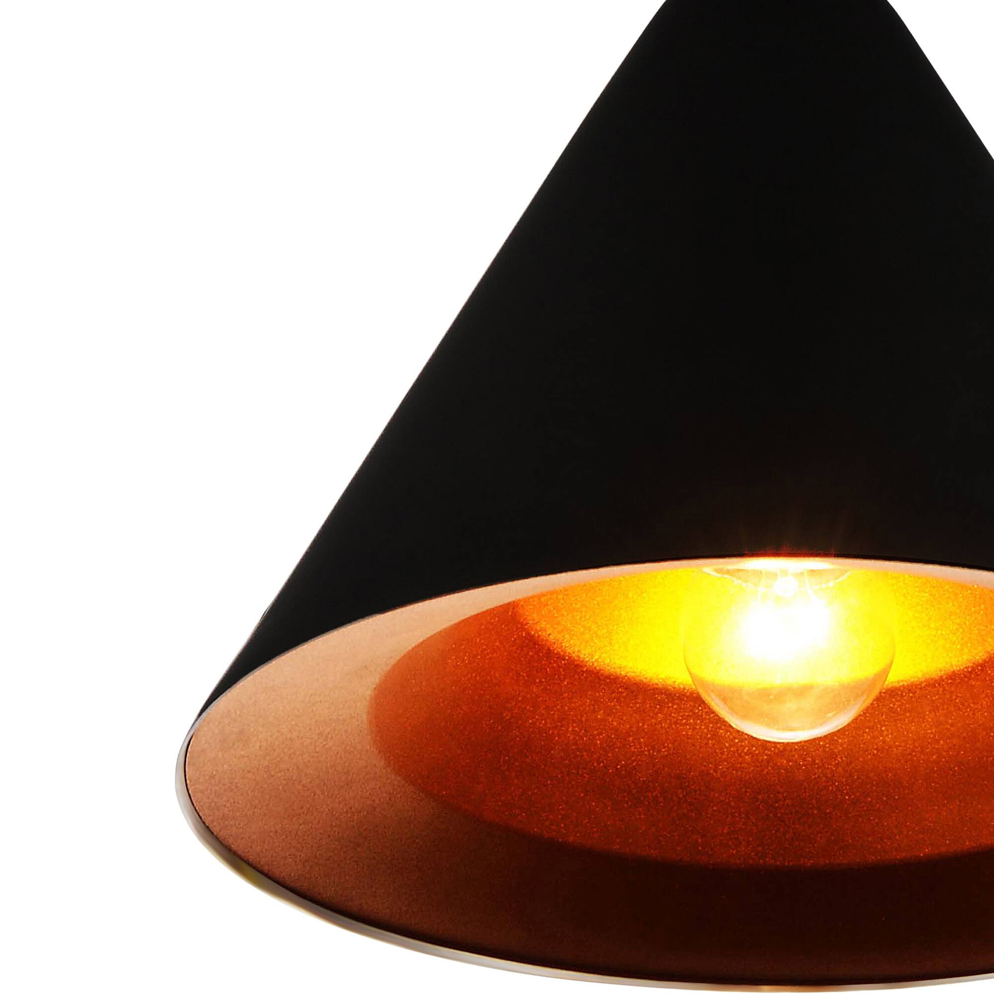 Back. CWI Lighting - Keila 1 Light Down Pendant With Black & Gold Finish - Black.