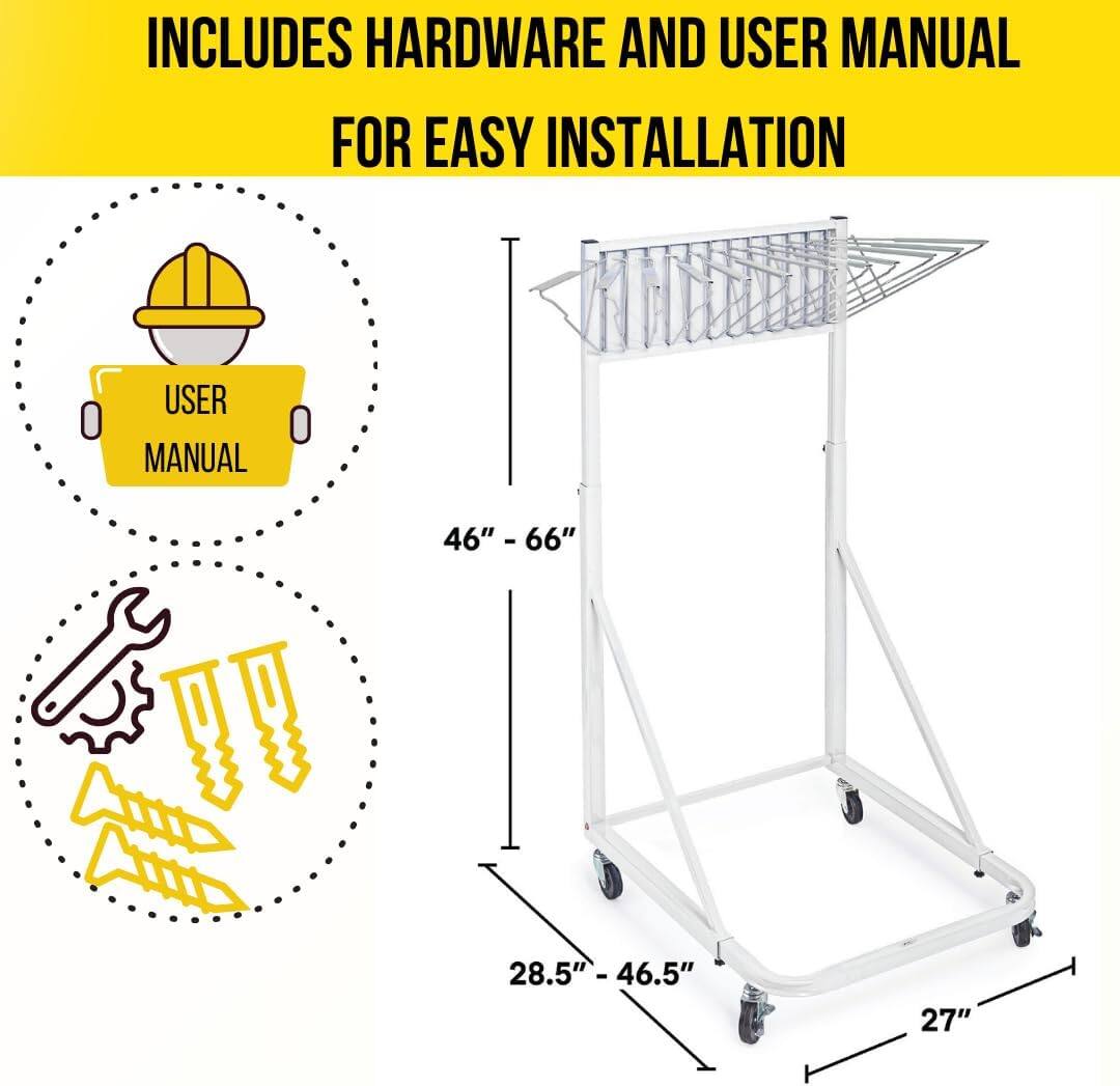 INCLUDES HARDWARE AND USER MANUAL FOR EASY INSTALLATION

USER MANUAL

46" - 66"
28.5" - 46.5"
27"