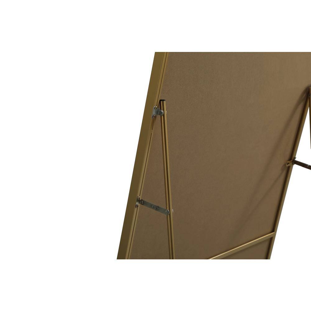 Back. Elegant Decor - Metal Frame Arch Full Length Mirror 35x66 Inch in Brass - Brass.