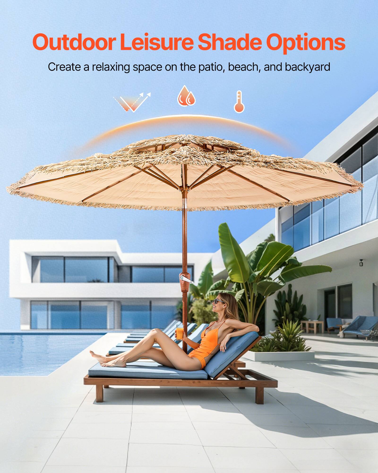 Outdoor Leisure Shade Options  
Create a relaxing space on the patio, beach, and backyard