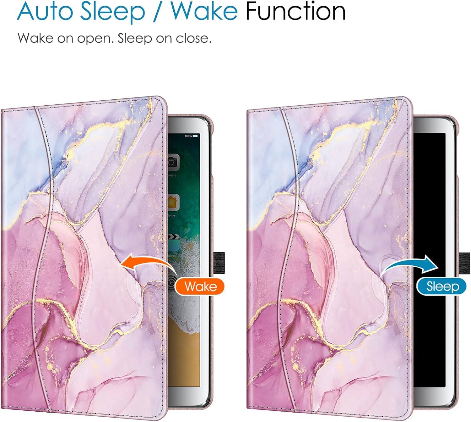 Auto Sleep / Wake Function  
Wake on open. Sleep on close.  
- Wake  
- Sleep
