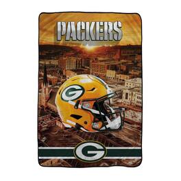 Pegasus - Green Bay Packers 66" x 95" Oversized Skyline Series Helmet Ultra Cozy Blanket - Multicolor