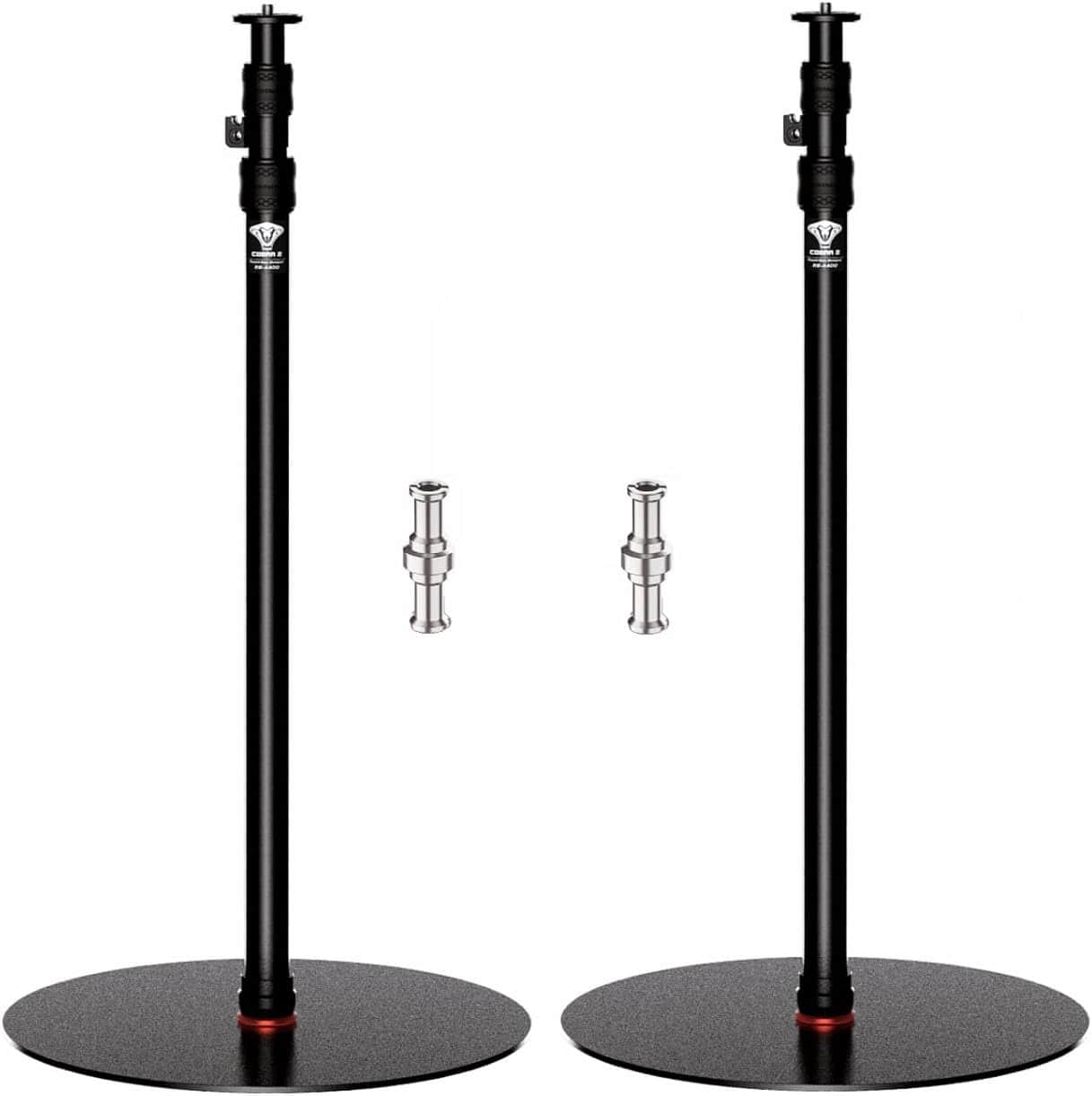 ZACHVO - Round Base Monopod, 79'' Photography Light Stand Flat Base, Aluminum Studio Stand Monopod Payload 10KG/22LBS (2 Pack) - Black