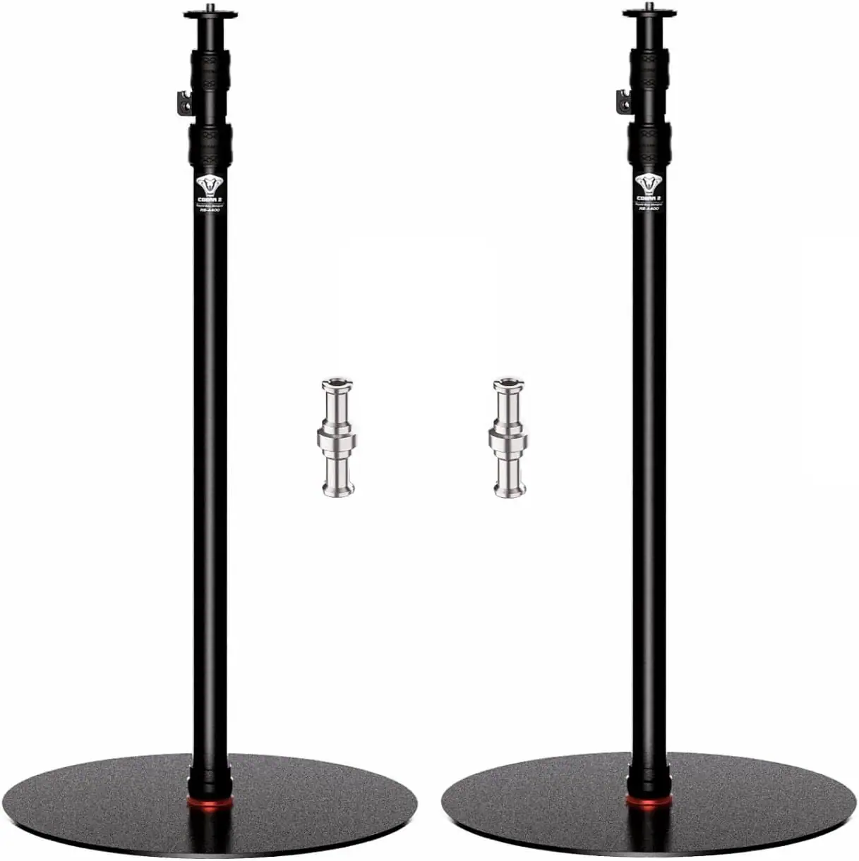 ZACHVO - Round Base Monopod, 79'' Photography Light Stand Flat Base, Aluminum Studio Stand Monopod Payload 10KG/22LBS (2 Pack) - Black