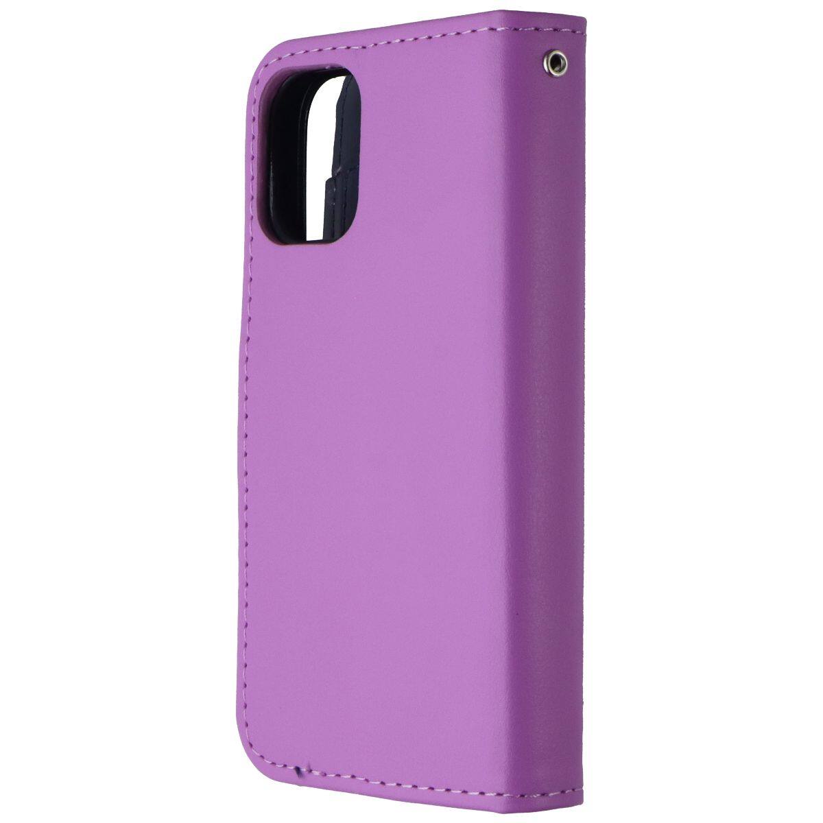 Front. Mybat - MyBat MyJacket Wallet Case for Apple iPhone 12 Mini - Purple - Purple.