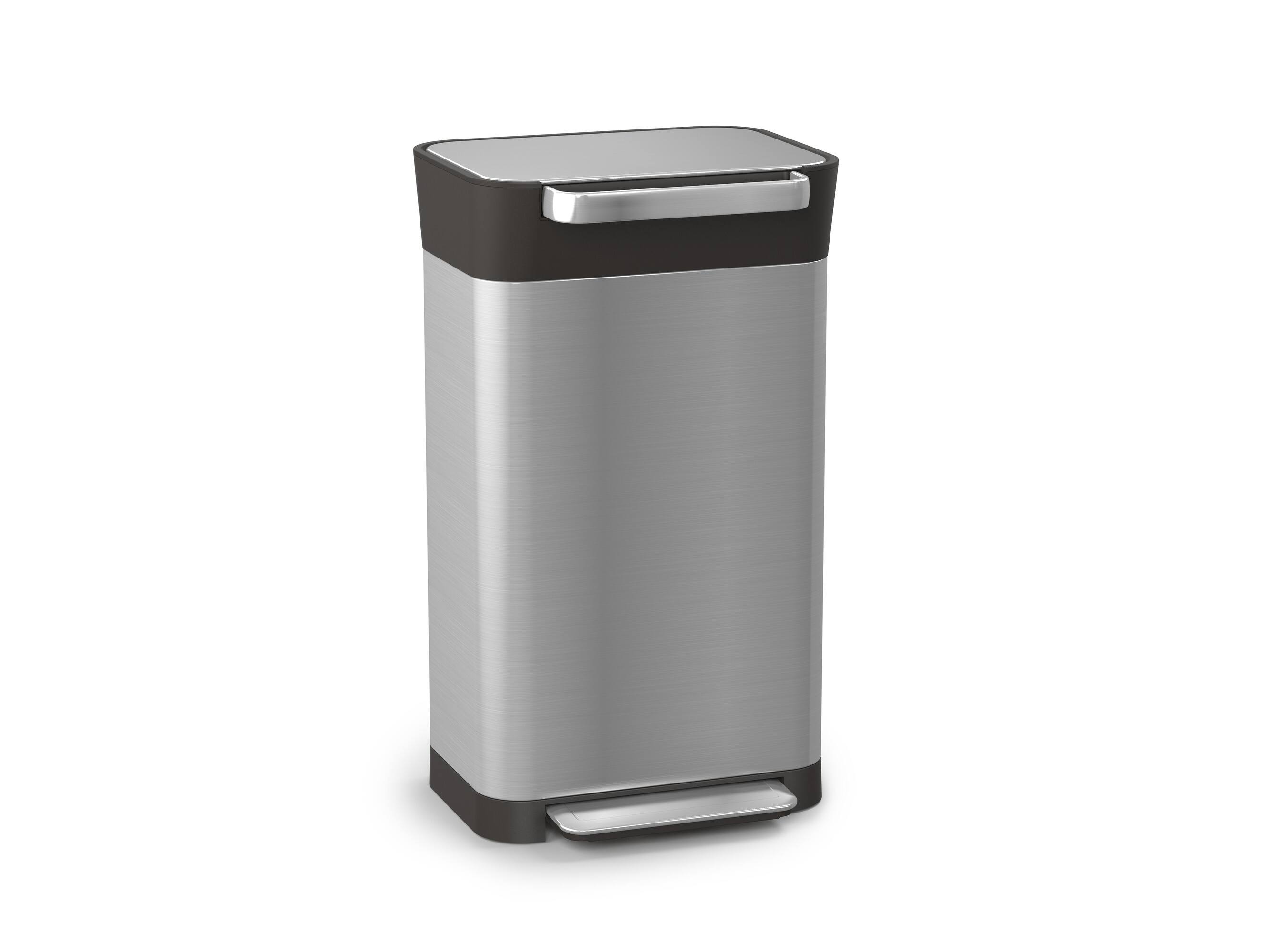 Joseph Joseph - Titan 30-liter Trash Compactor with Integrated Odor Control - Stainless Steel