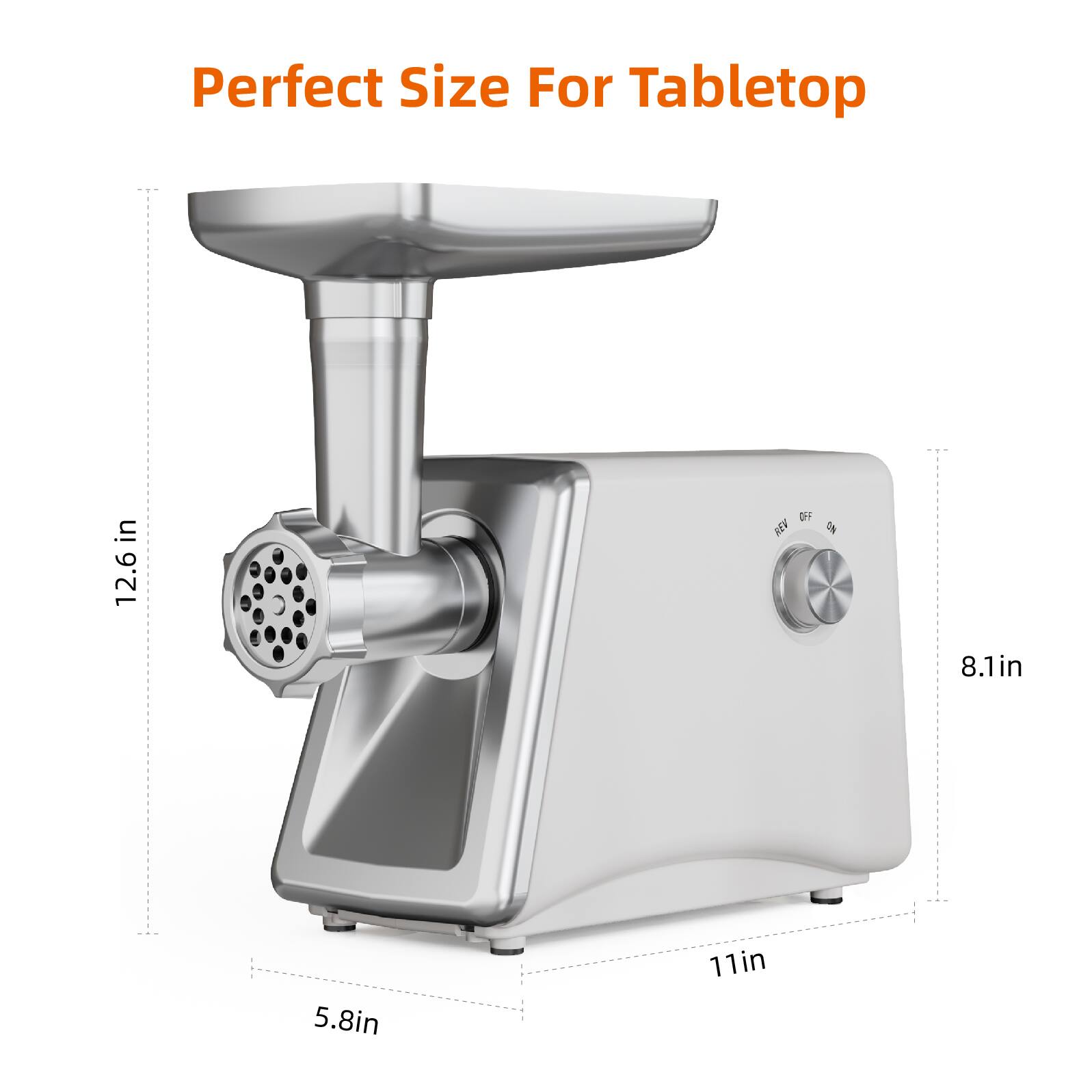 Left. Sugift - 1200W Electric Meat Grinder with Sausage Tubes, Kibbe Kit, and Cleaning Brush - White.