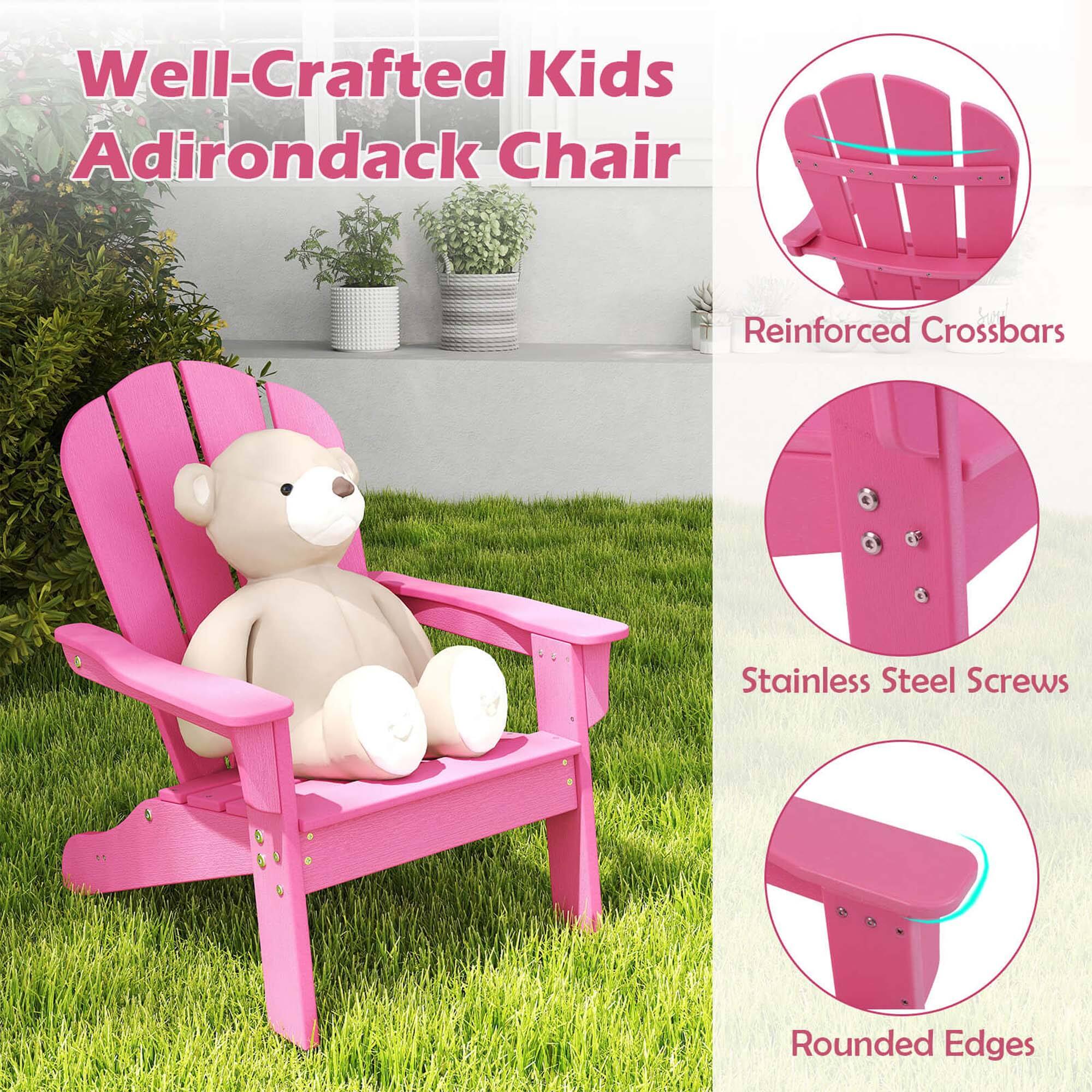 Well-Crafted Kids Adirondack Chair

Reinforced Crossbars
Stainless Steel Screws
Rounded Edges