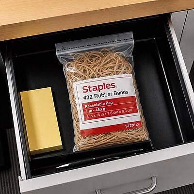 Staples Rubber Bands #32 Resealable Bag 1 lb 453 g 3 in x 7.6 cm x 0.3 cm ST22613