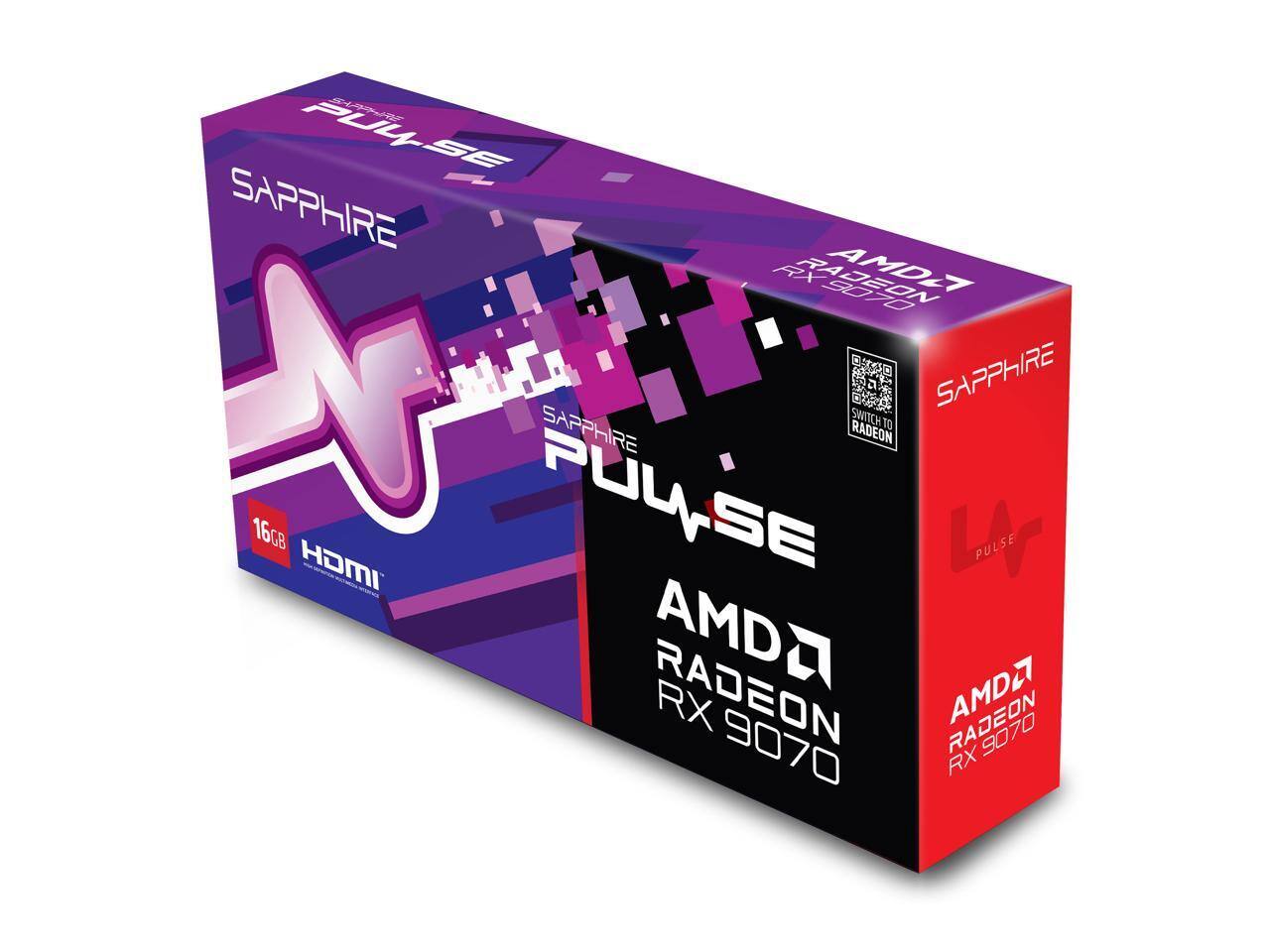 Sapphire Pulse SE  
AMD Radeon RX 9070  
16GB  
HDMI  
Sapphire Pulse  
AMD Radeon RX 9070