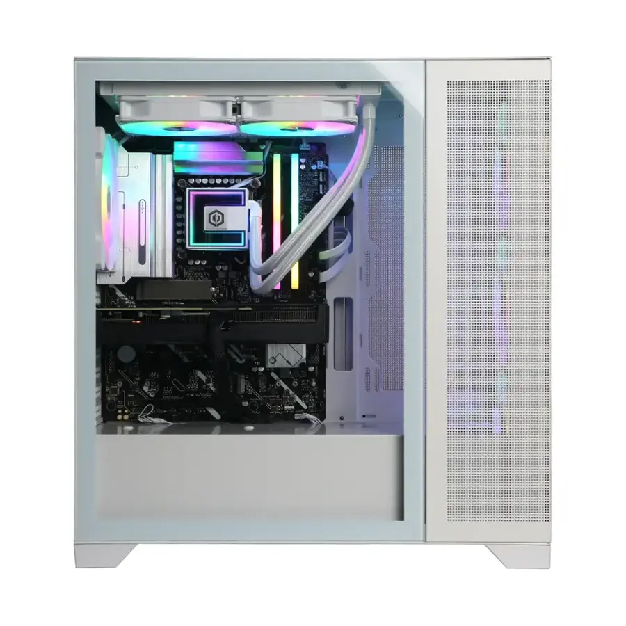 Alt View 12. CyberPowerPC - Gamer Supreme Gaming Desktop - Intel Core Ultra 9 285 - 32GB Memory - NVIDIA GeForce RTX 5070 12GB - 2TB PCIe 4.0 SSD - White.