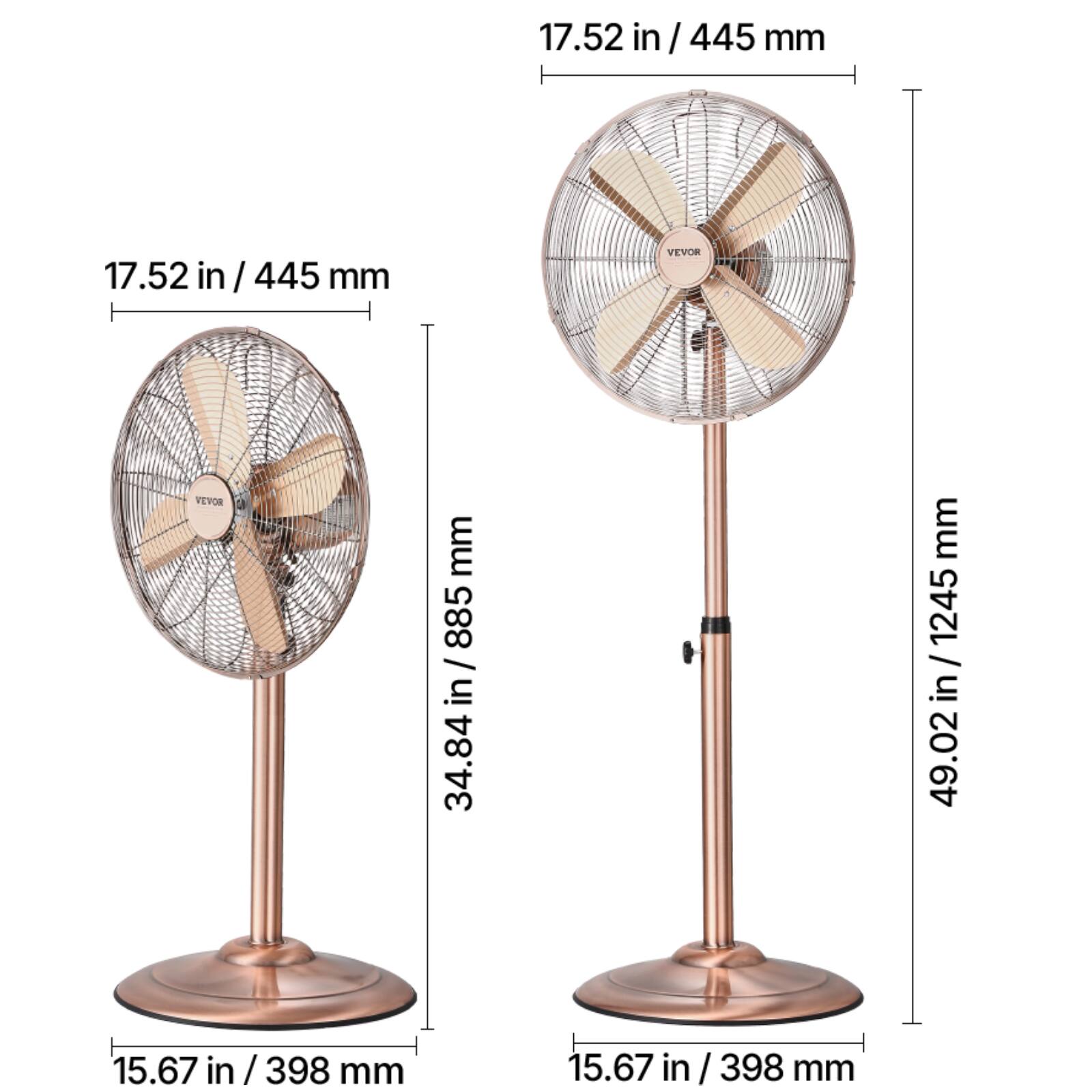 17.52 in / 445 mm  
34.84 in / 885 mm  
15.67 in / 398 mm  

17.52 in / 445 mm  
49.02 in / 1245 mm  
15.67 in / 398 mm
