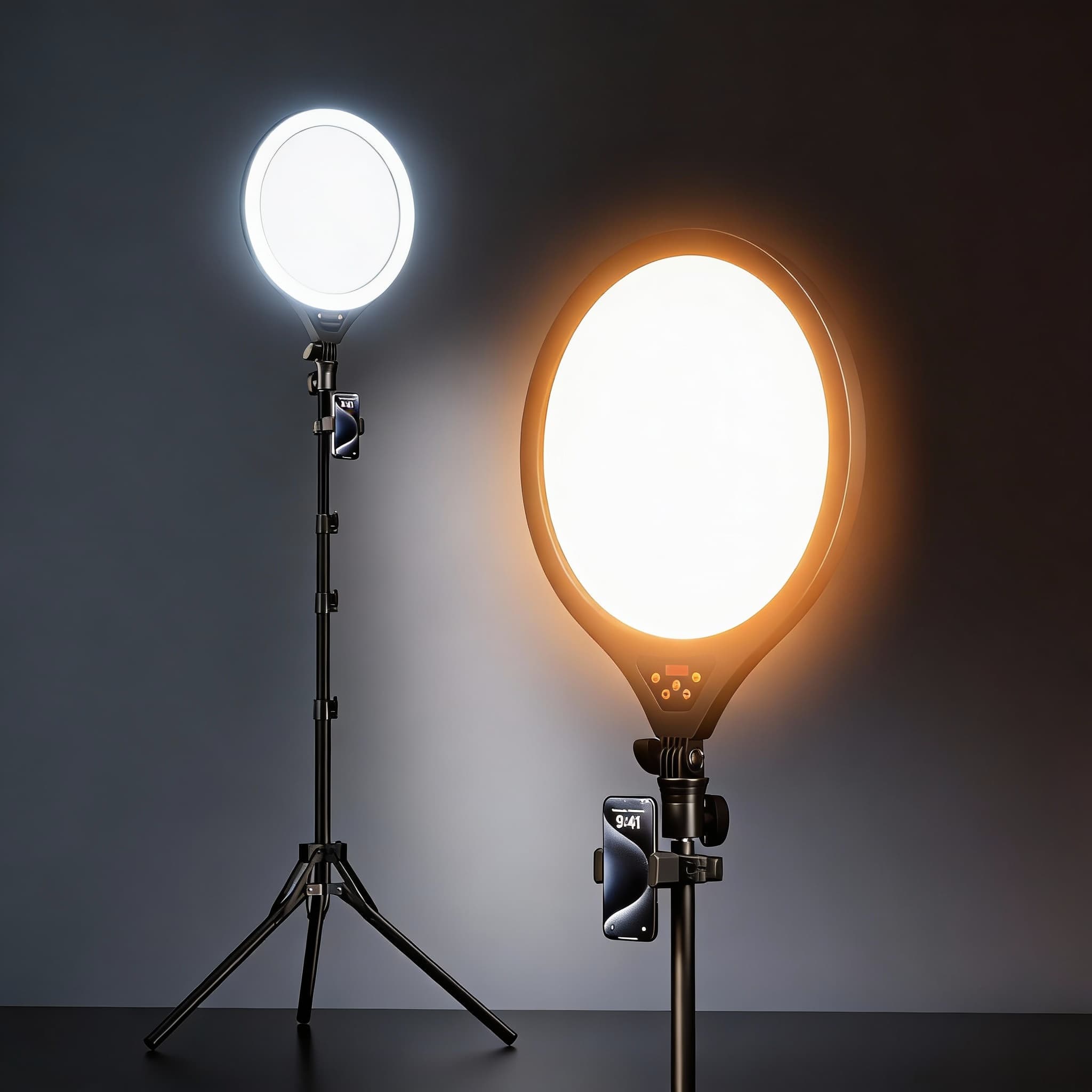 METALTON - Ring Light Tripod For Selfie With Stand And Phone Holder Professional Led Ringlight Video Recording Streami - Black