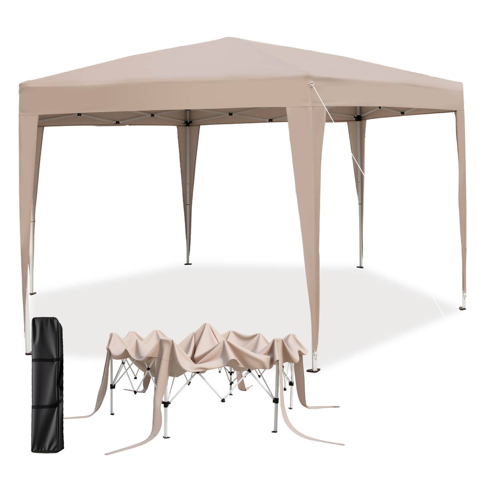 Alt View 7. Costway - Costway 13 x 11.5 FT Hexagonal Gazebo Shelter with 3 Adjustable Height Carrying Bag - Beige.