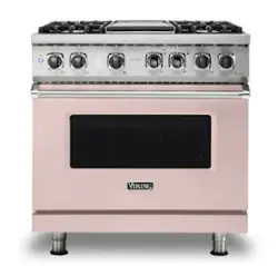 Viking - 36-Inch Dual Fuel Freestanding Range - Blush - Front_Zoom