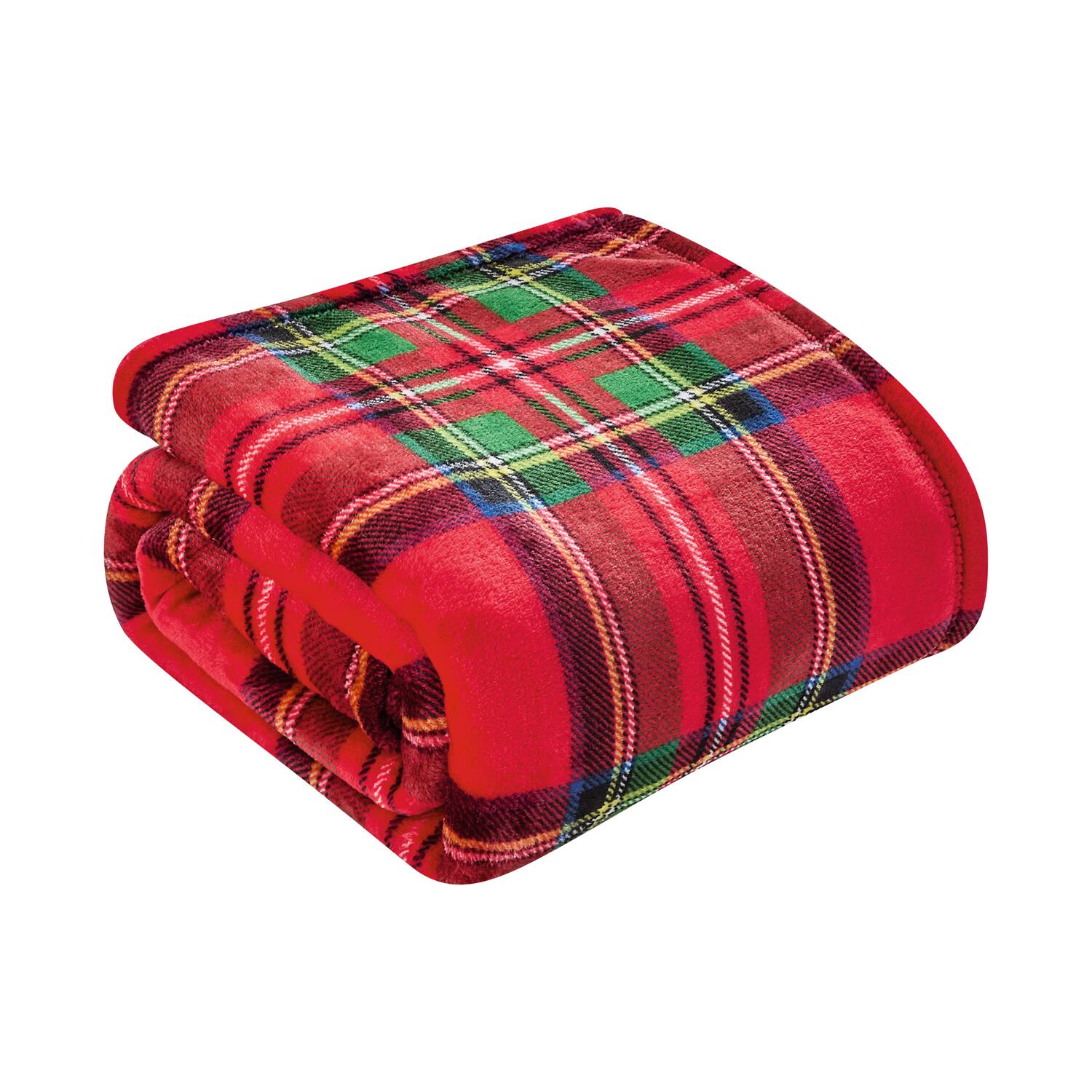 Plazatex - 100% Polyester Plaid Classic Style Lightweight Throw Blanket 50" x 60" - Red