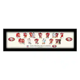 Sporticulture - San Francisco 49ers 8" x 26" Framed Art Uniform Heritage Print - Multicolor
