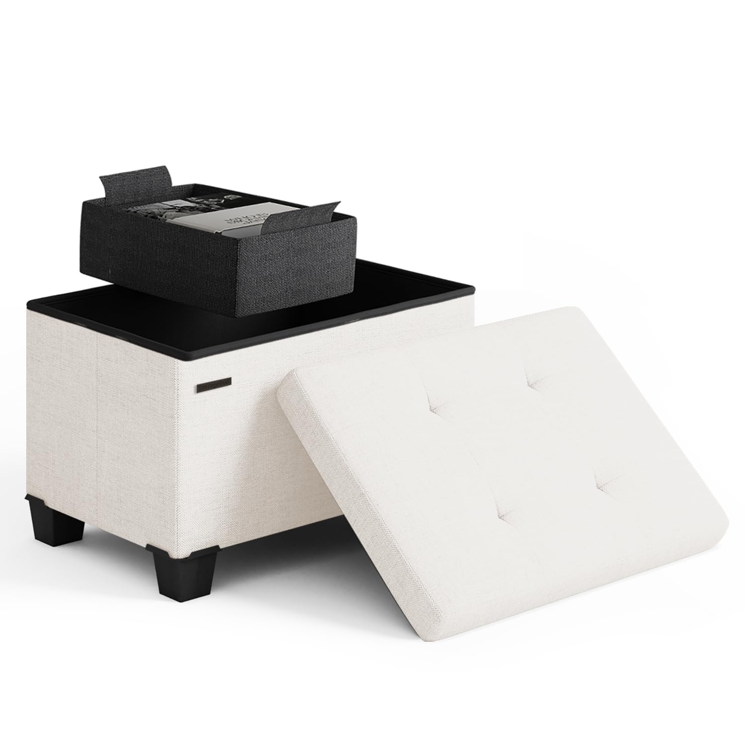 09 - Cream Fabric 11.5"D x 16"W x 10.5"H