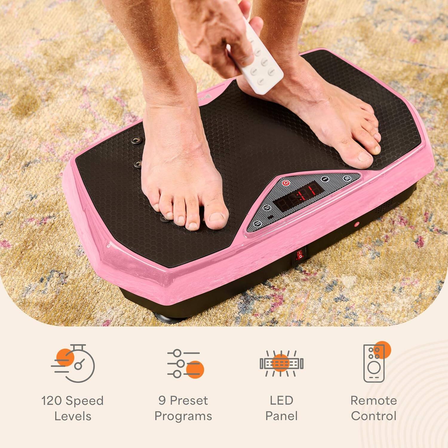 120 Speed Levels  
9 Preset Programs  
LED Panel  
Remote Control