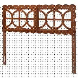 Baxton Studio - Nansen Wood Headboard with Scalloped Frame - Geometric Cutout Decorative Panel for Bed Frame, Adjustable Height, Queen - Walnut Brown