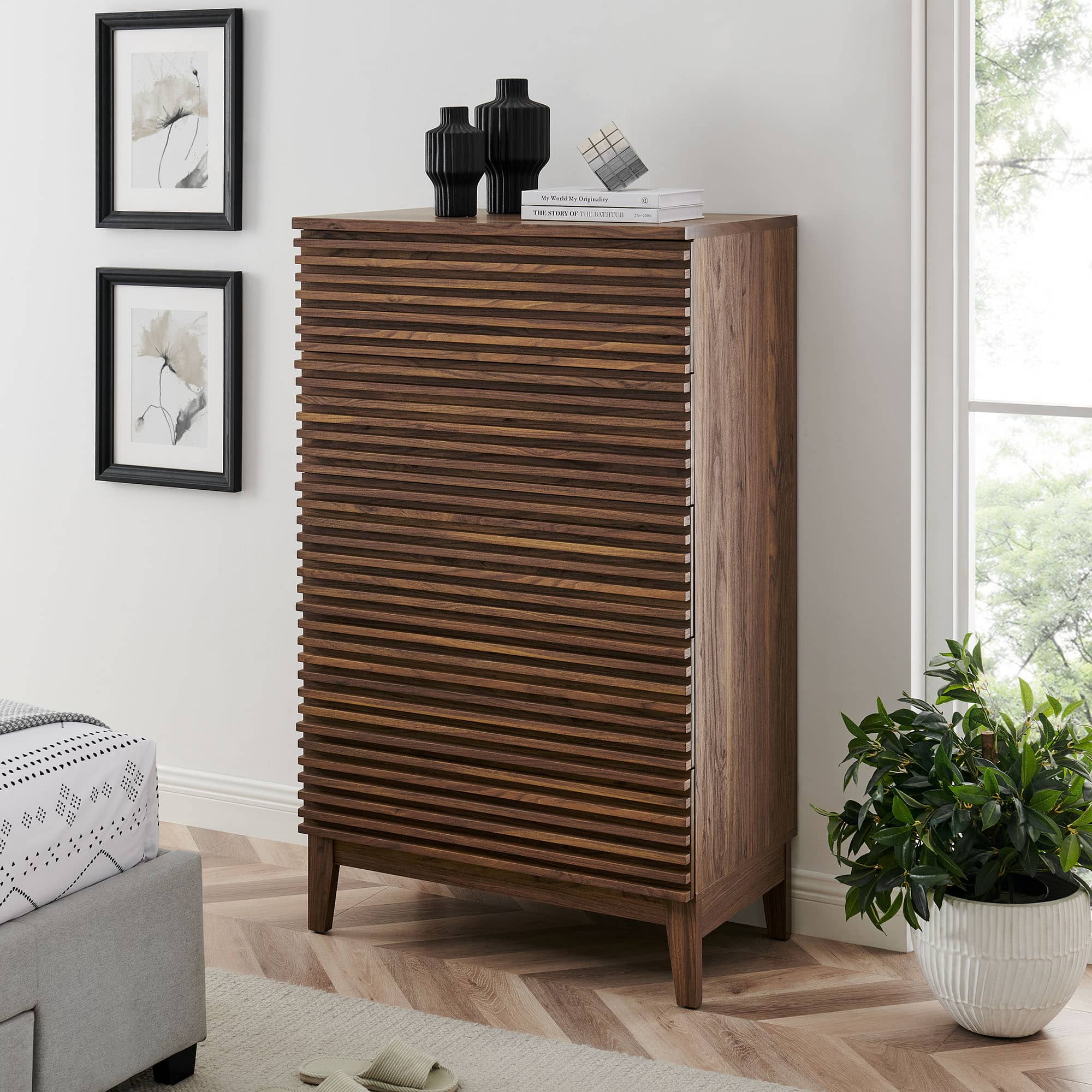 Render 5-Drawer Chest by Modway - Walnut