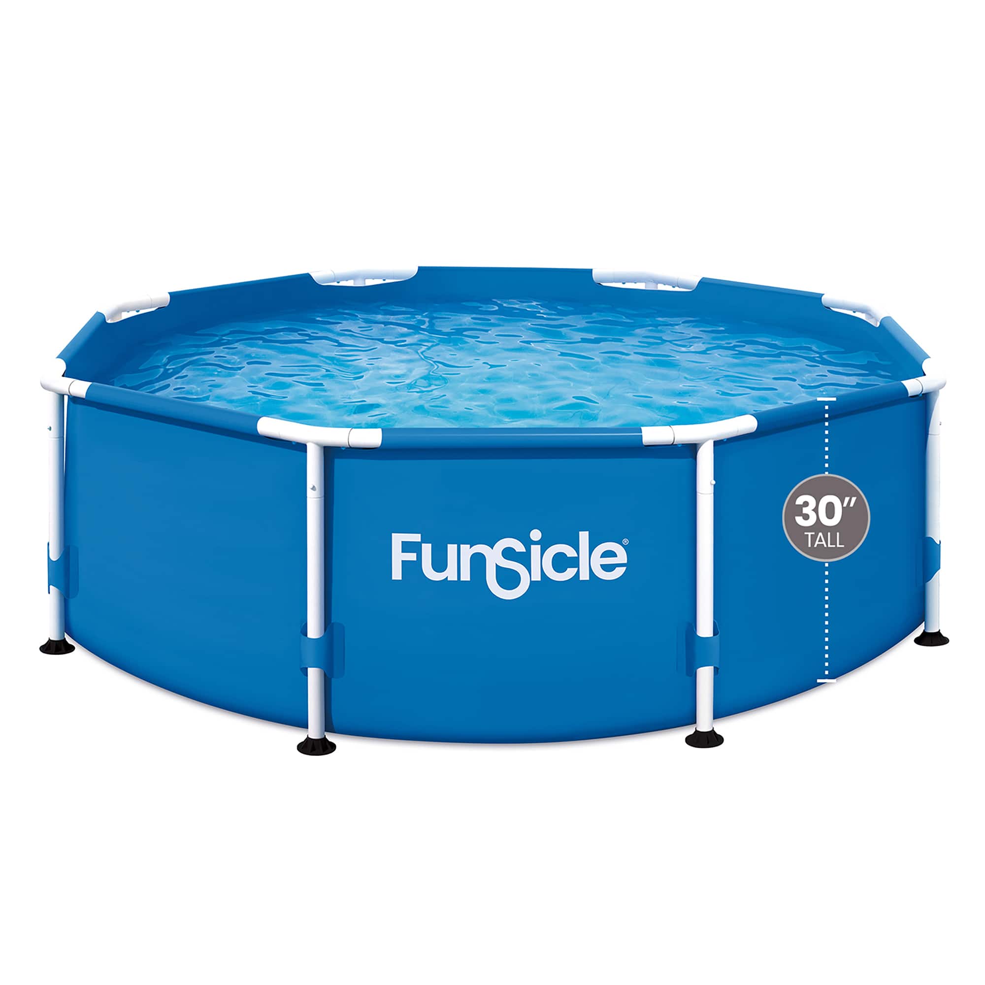 Funsicle - 8' x 30" Outdoor Activity Round Frame Above Ground Swimming Pool Set - Blue