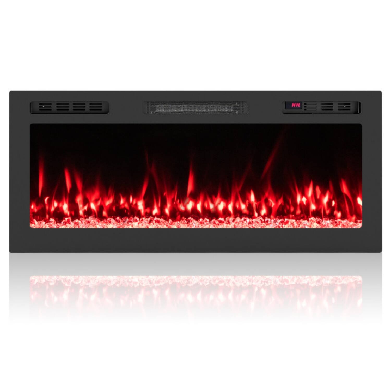 Alt View 6. LUCKY ONE - 42 Inch Smart WiFi Wall Mounted/Recessed Electric Fireplace with 12 Colors - Black.
