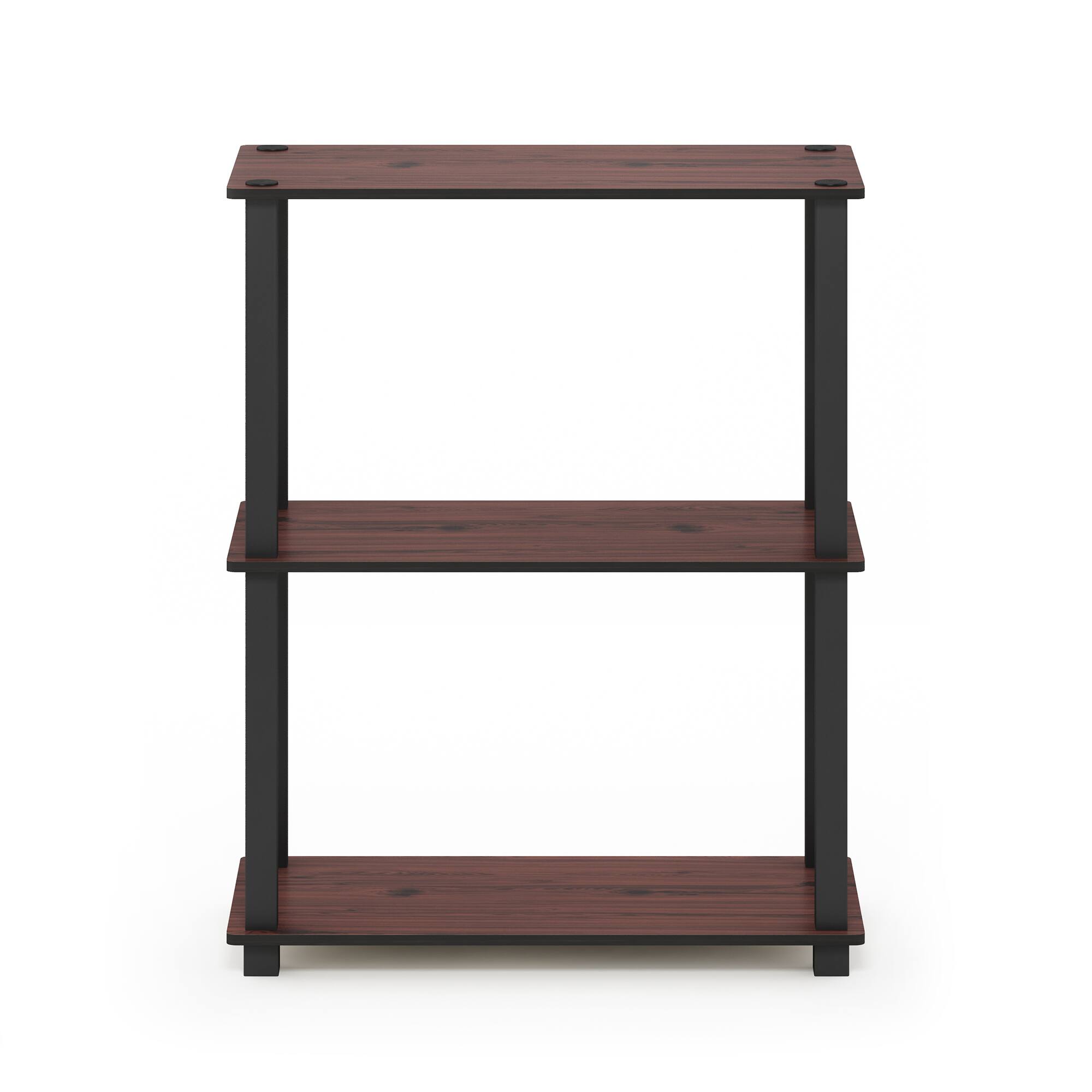 Alt View 2. Furinno - Turn-S-Tube 3-Tier Compact Multipurpose Shelf Display Rack with Square Tube, Dark Cherry/Black - Dark Cherry/Black.