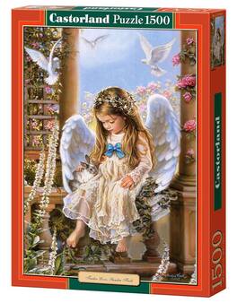 1500 Piece Jigsaw Puzzles, Tender Love, Sandra Kuck, Angel, Adult Puzzles, Castorland C-151165-2 - Red