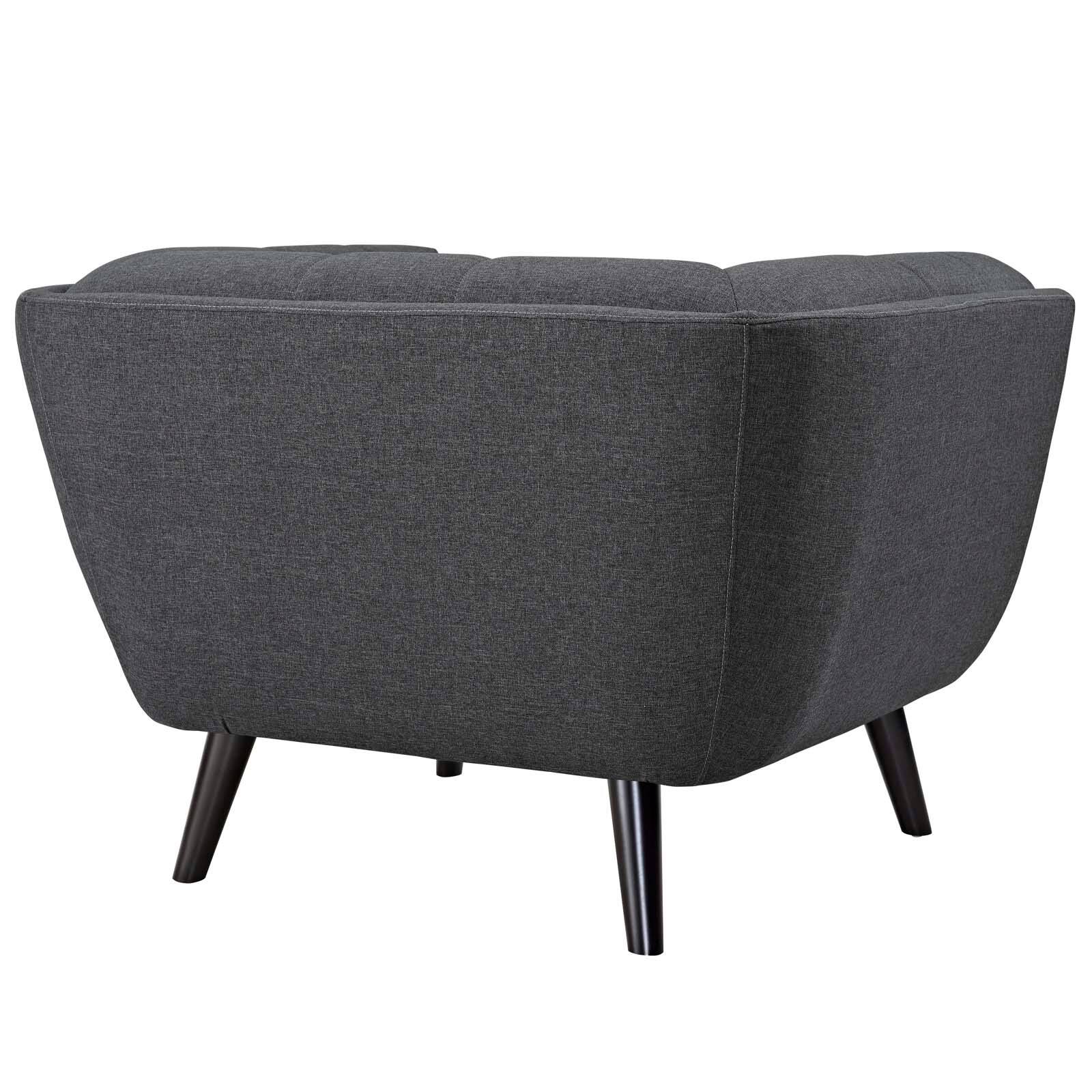Left. Modway - Bestow Upholstered Fabric Armchair by Modway - Gray.