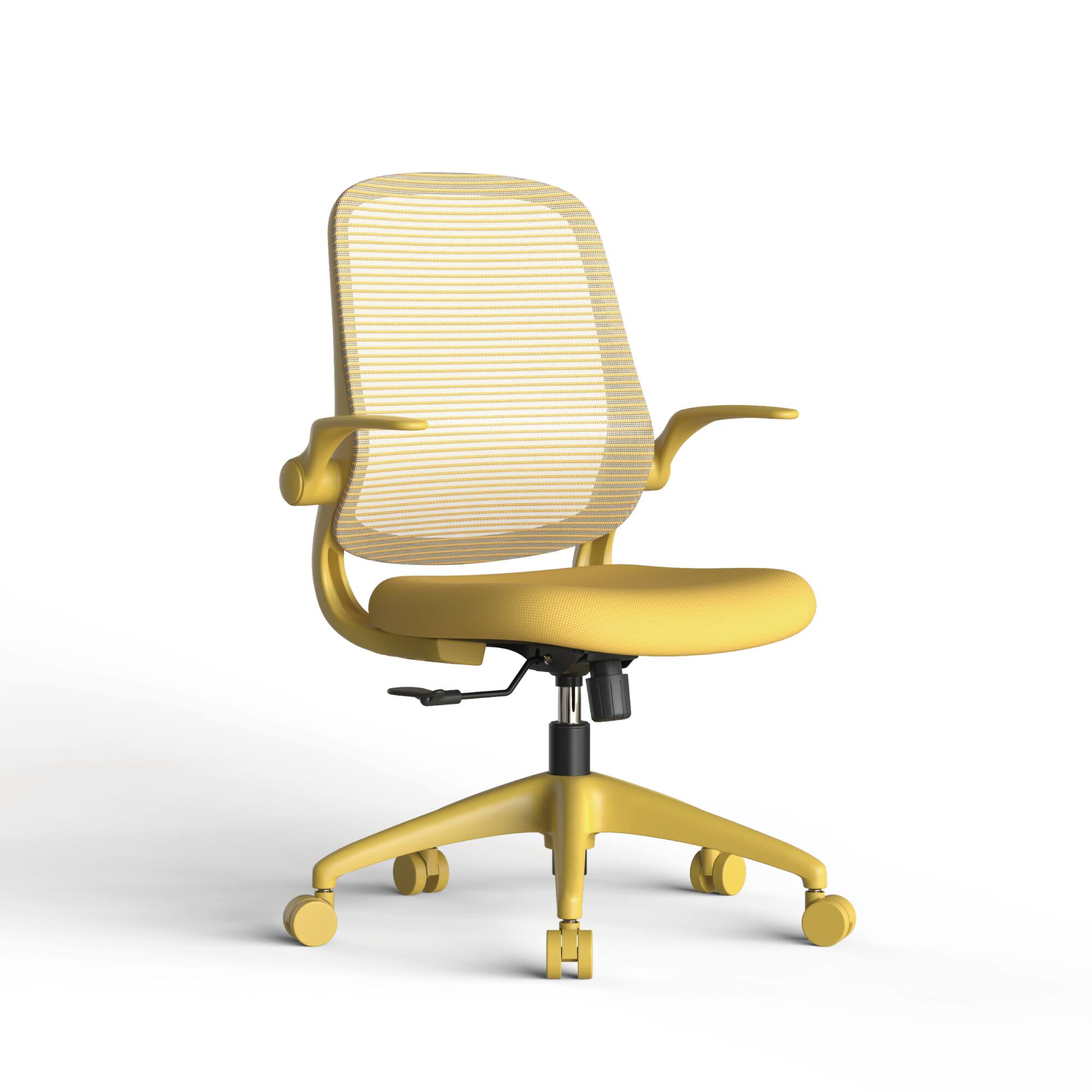 Alt View 3. Forest'nSky - Modern Ergonomic Office Chair – BIFMA Certified, 3D Flipping Arms, Fabric High-Back Executive Desk Chair,Yellow - Yellow.