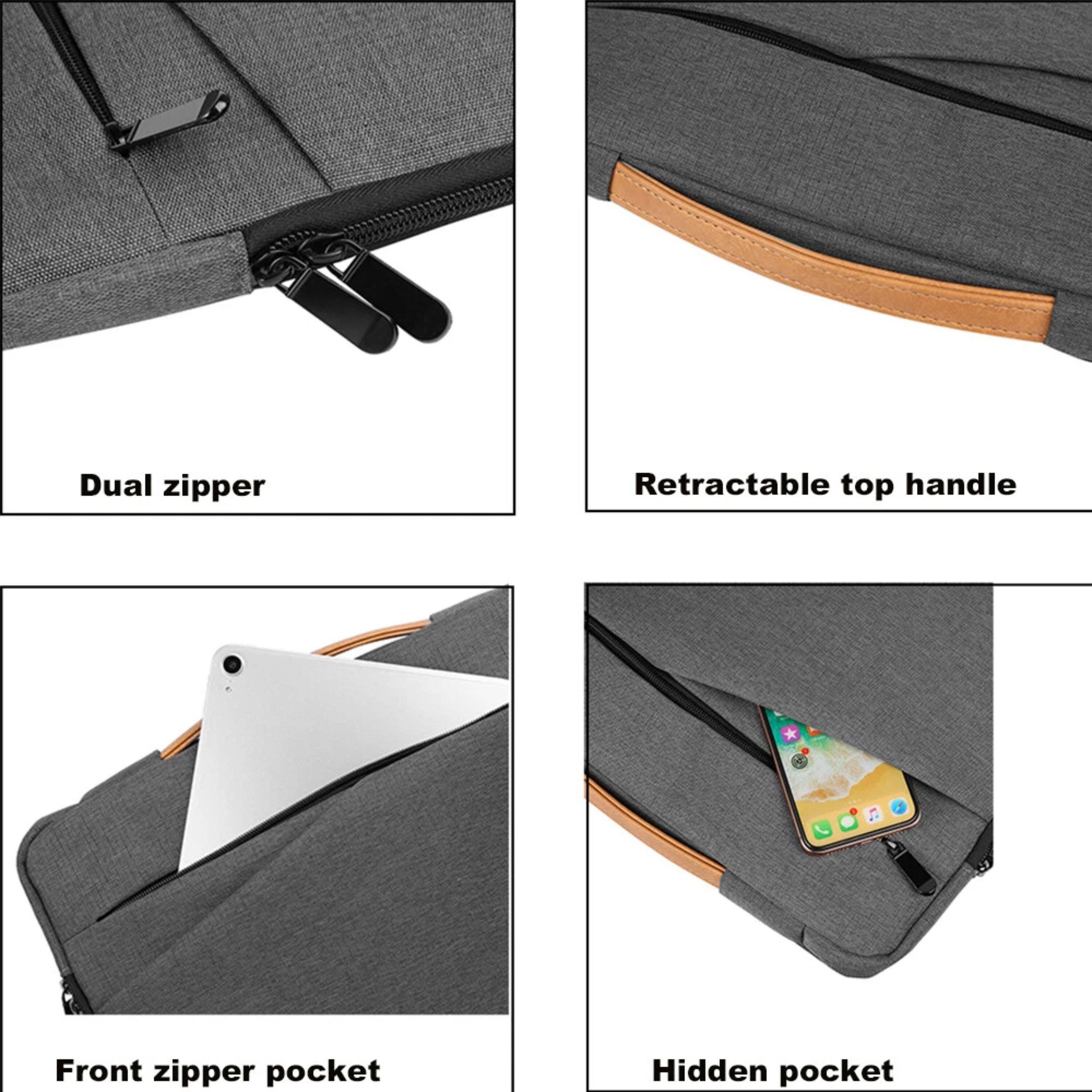 - Dual zipper
- Retractable top handle
- Front zipper pocket
- Hidden pocket