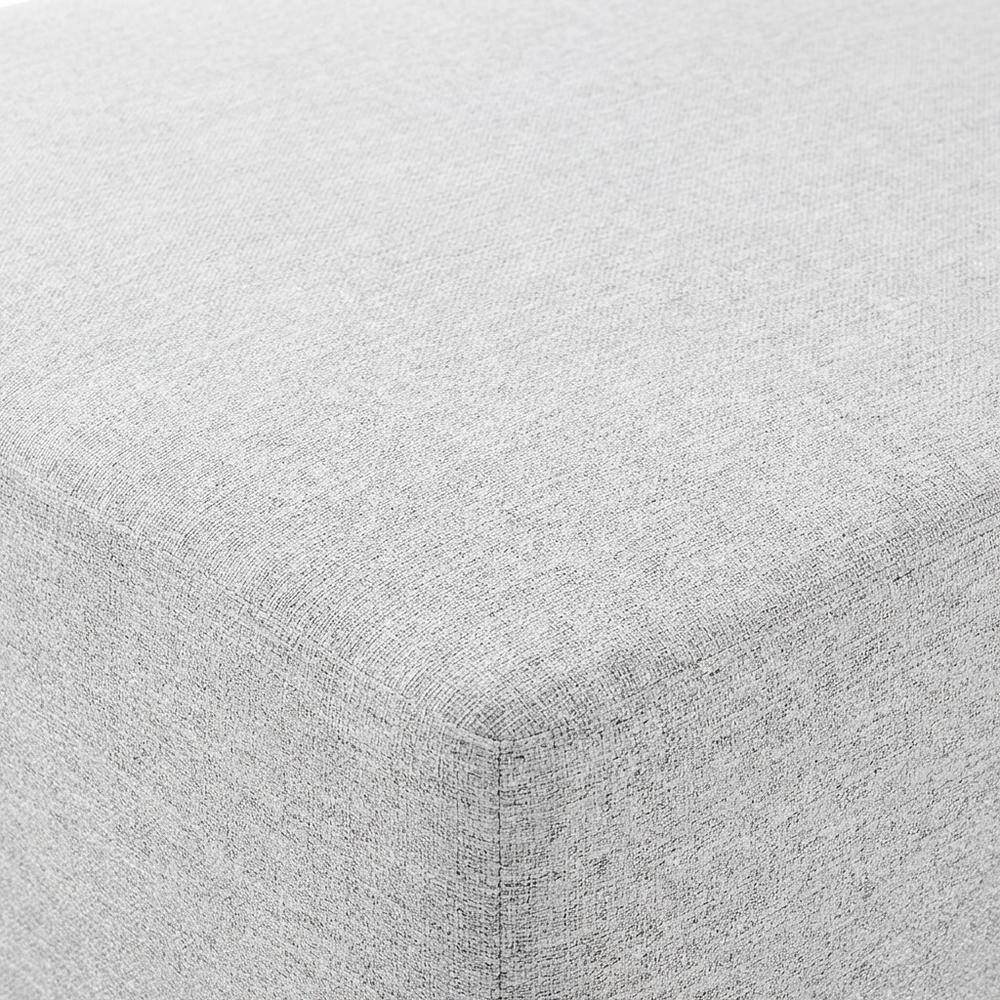 Alt View 1. Outdoor Escape - Square woven fabric ottoman with cushioned top, outdoor durable design - Gray.