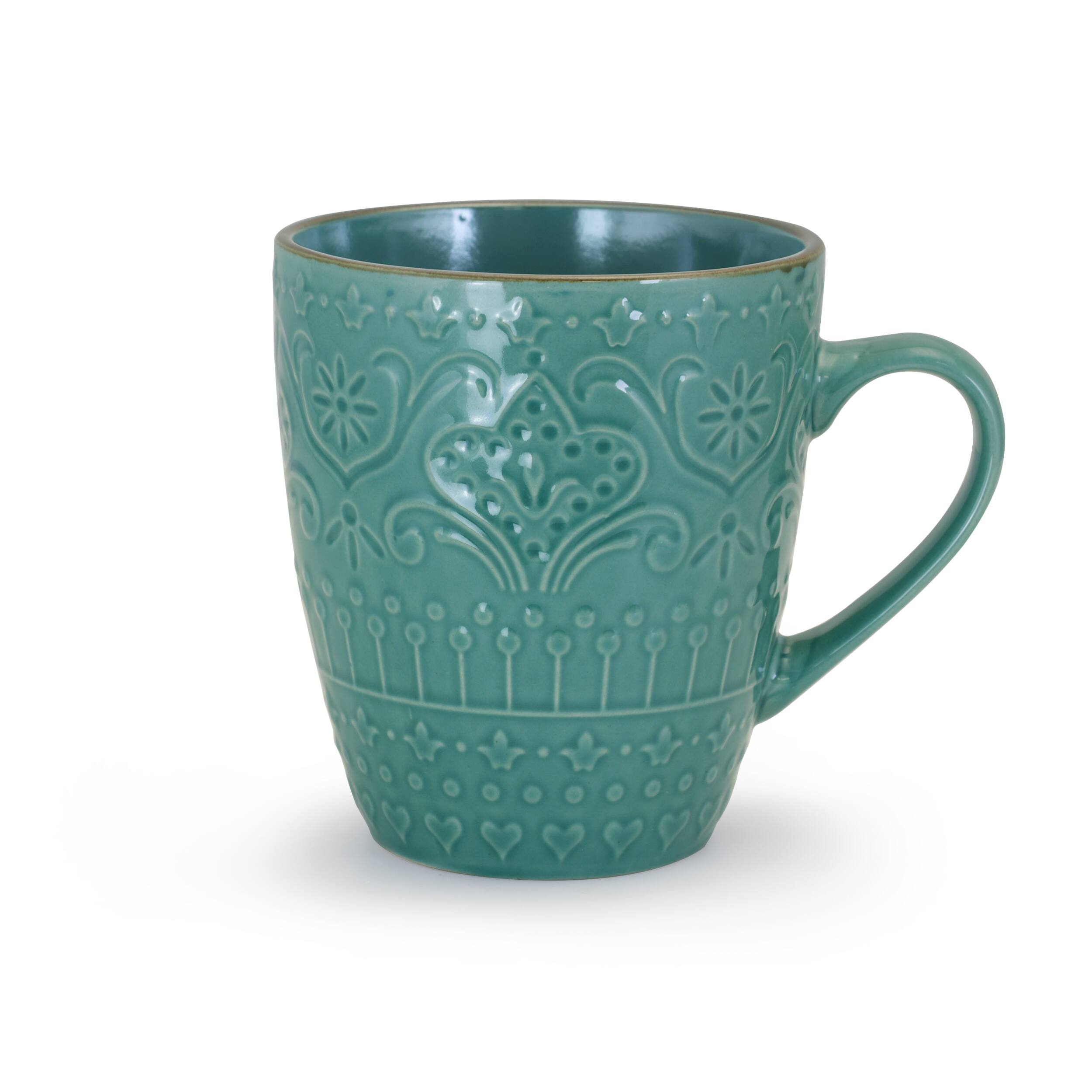 Alt View 5. Elama - Elama Sea Foam Mozaic 16 Piece Luxurious Stoneware Dinnerware with Complete Setting for 4 - Sea Foam.